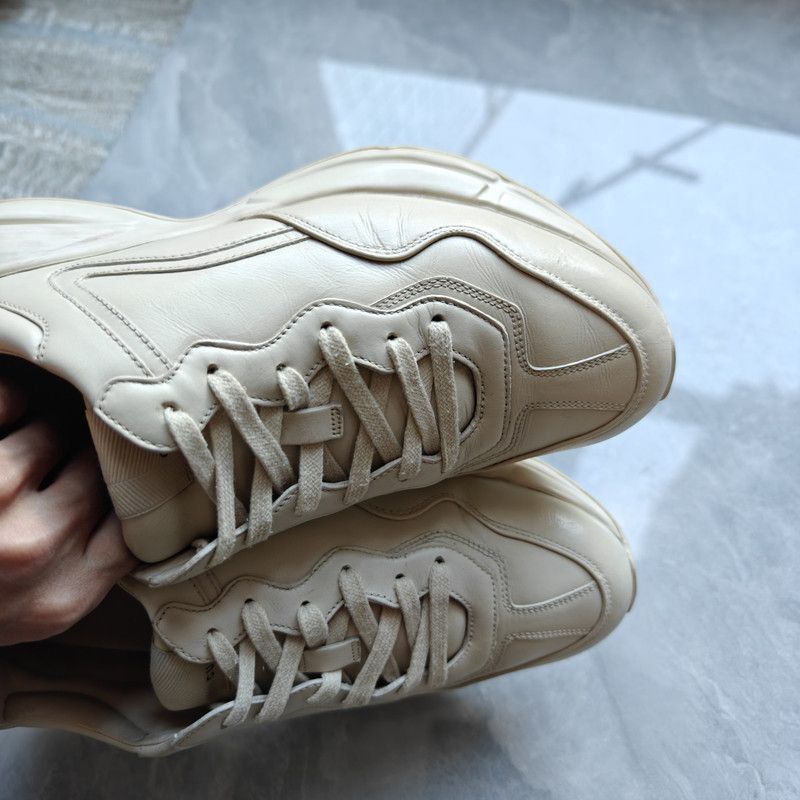 Gucci Gucci Rhython Leather Sneakers in Beige - Size US 8 / EU 41 - 7 Thumbnail