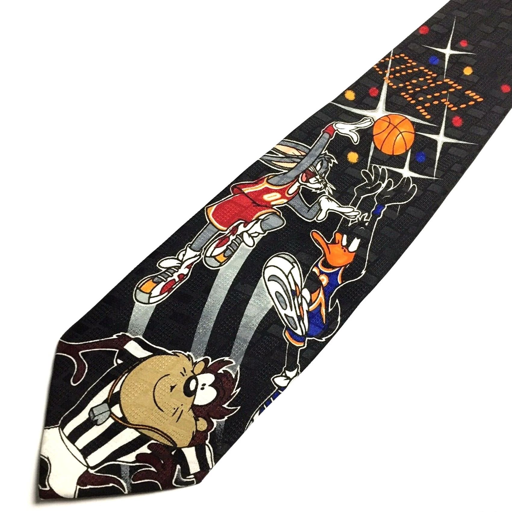 Vintage VINTAGE Looney Tunes Mania Necktie Black Tie Men 54" 3.75" Polyester Classic 57-60 in. Size ONE SIZE - 3 Thumbnail