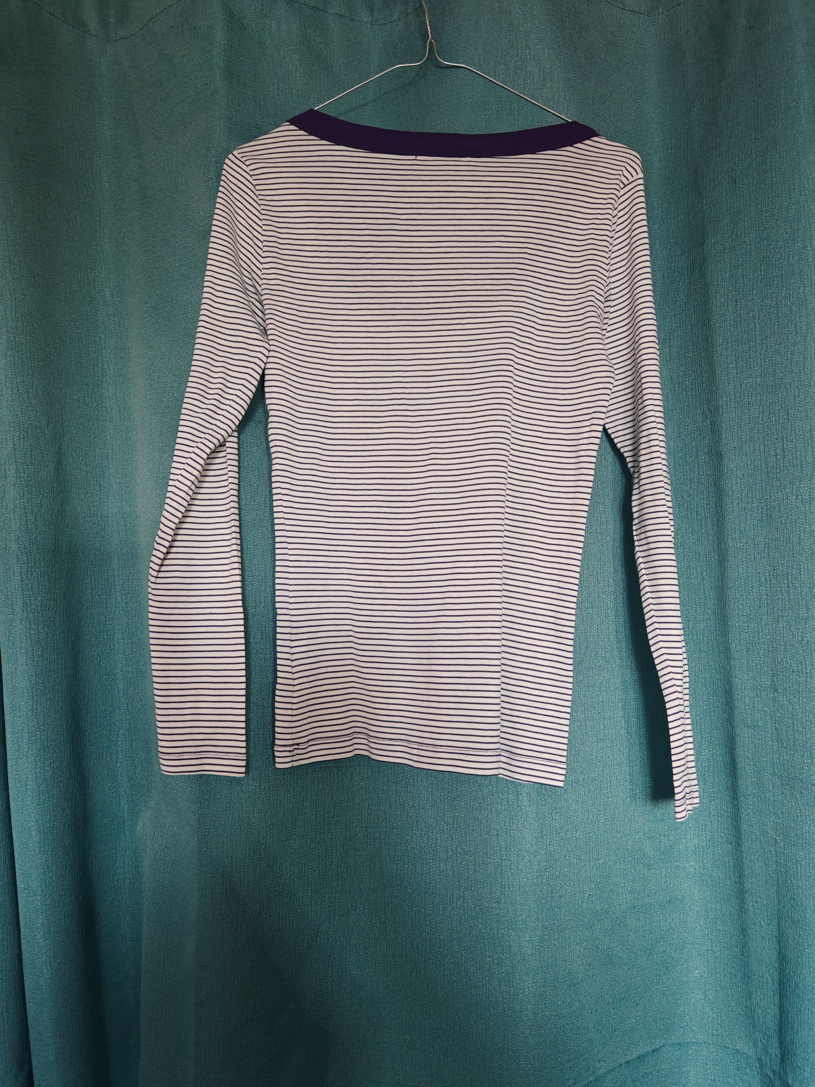 Filippa K Filippa K White and Purple Breton Stripe Scoop Neck Top Size S / US 4 / IT 40 - 8 Thumbnail