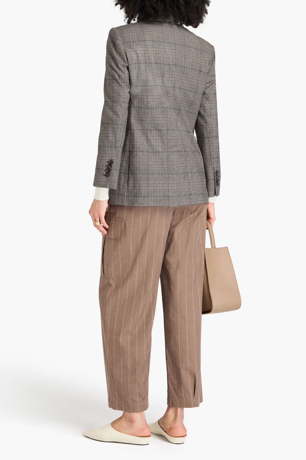 Brunello Cucinelli o1y0725 Checked Blazer in Dark Brown Size M / US 6-8 / IT 42-44 - 3 Thumbnail