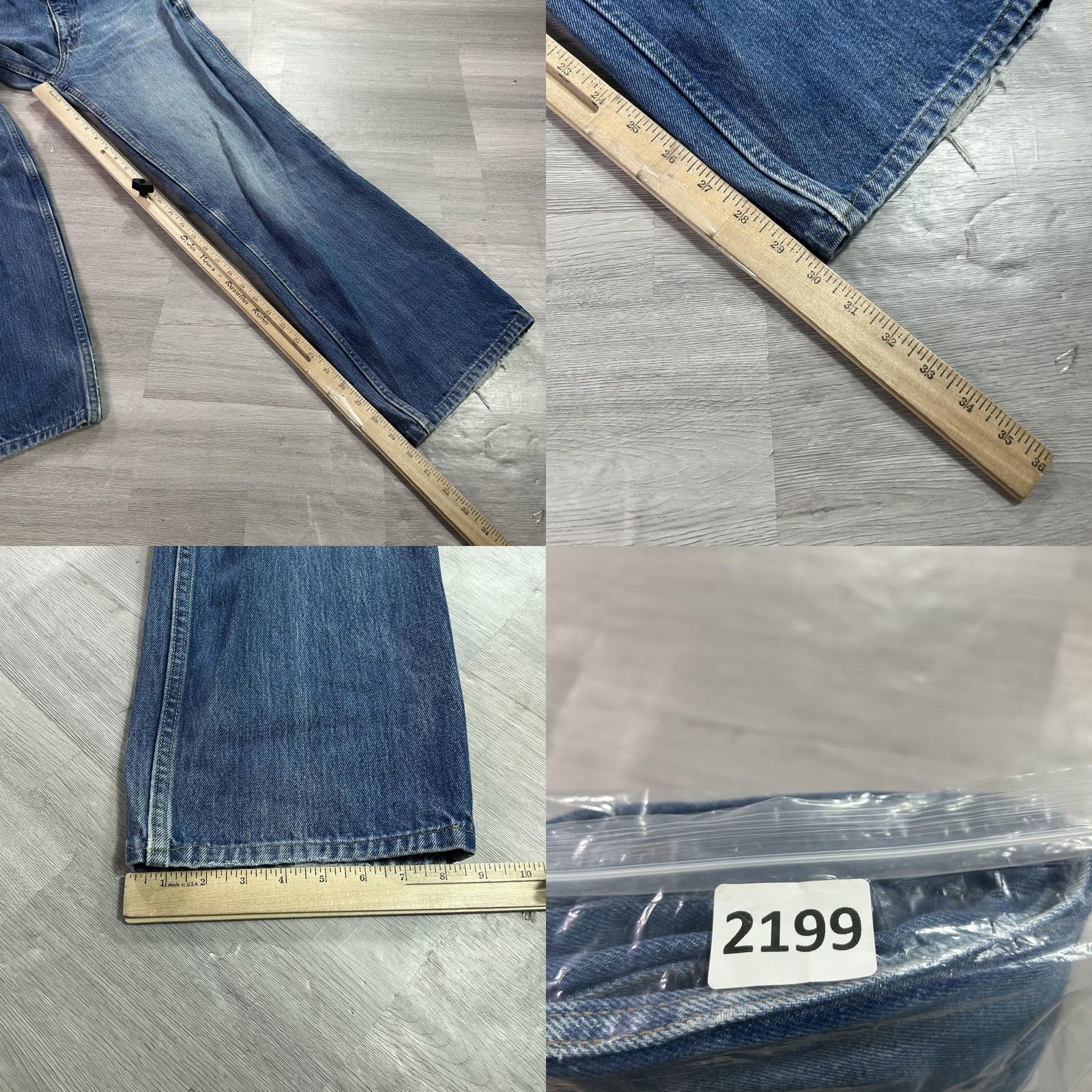 Calvin Klein VINTAGE Calvin Klein Jeans Womens 14 Blue High Rise Relaxed Wide Leg 32x31 USA Size 36" / US 14 / IT 50 - 9 Thumbnail