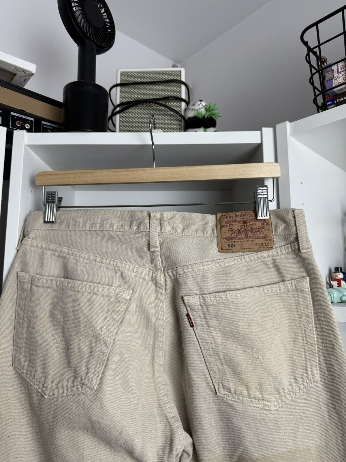 Levi's × Vintage Vintage 90s Levi’s 501 beige denim pants 33x30 streetwear y2k Size US 33 - 3 Thumbnail