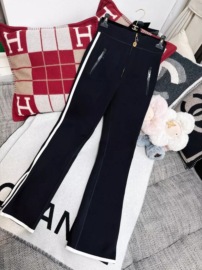 Louis Vuitton LOUIS VUITTON Black White Trim Zip Ski Pants 2504-Nextarrow Size 35" - 8 Thumbnail