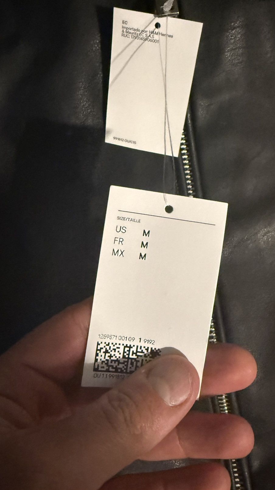H&M Black Leather Jacket Size US M / EU 48-50 / 2 - 3 Thumbnail