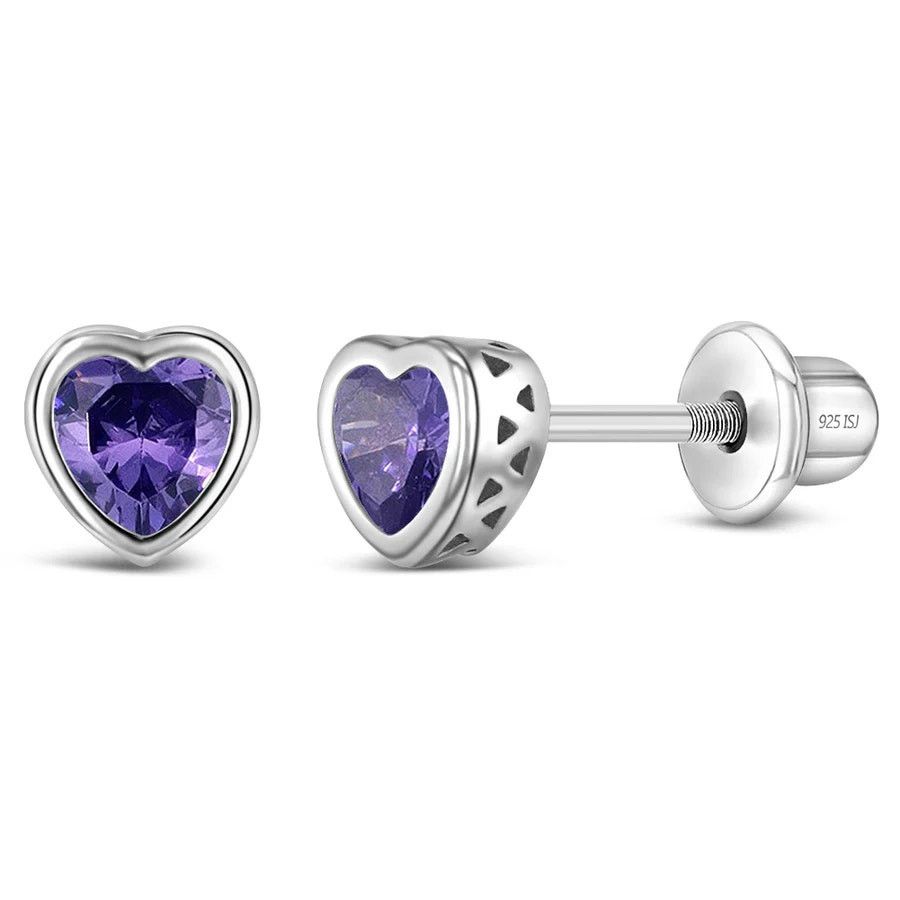 Other CZ Birthstone Amethyst Aquarius Earrings - Sterling Silver Size ONE SIZE - 1 Thumbnail