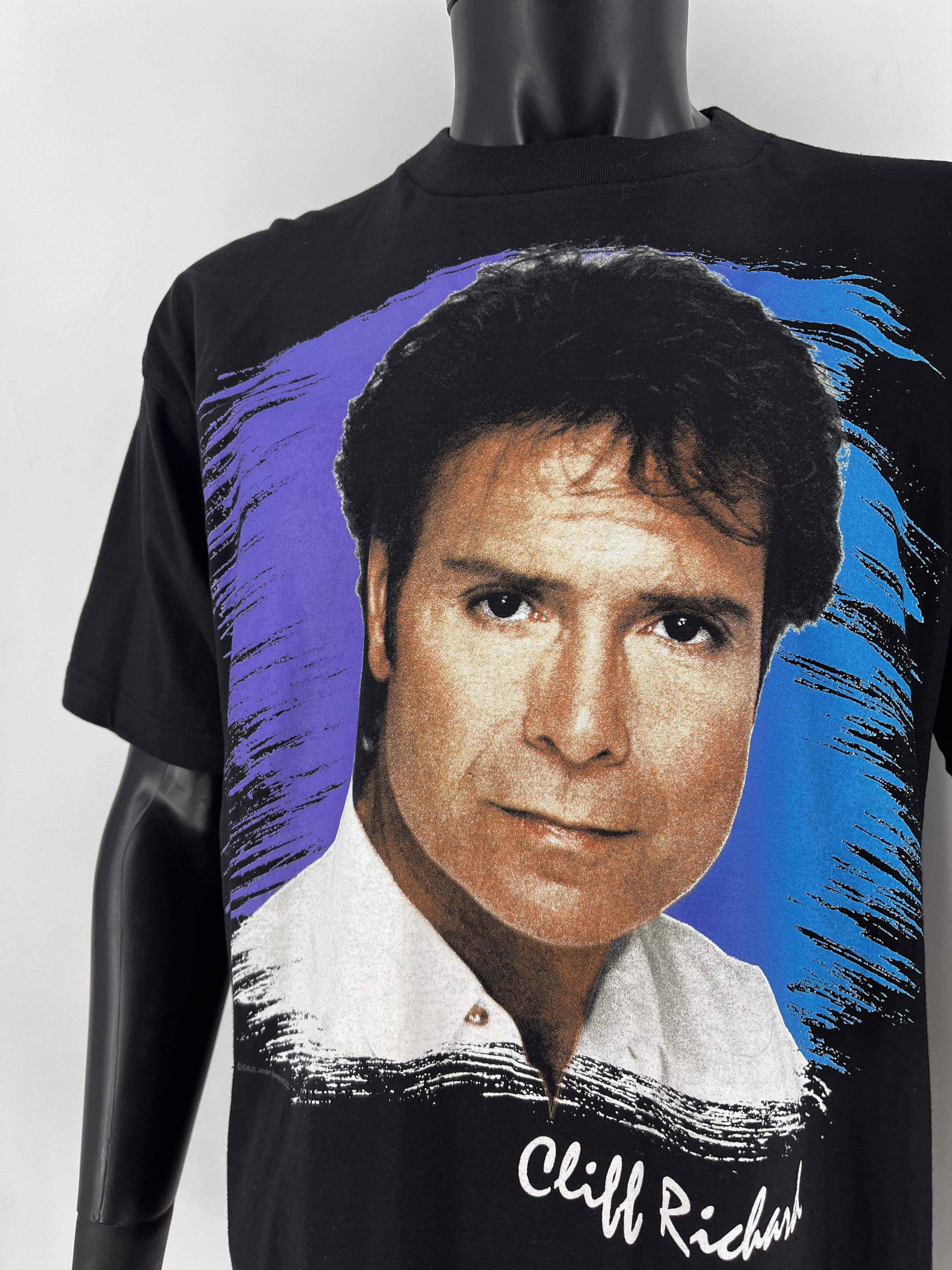 Band Tees Cliff Richard Tour 1994 Hit List Graphic Print Black Mens Size US L / EU 52-54 / 3 - 7 Thumbnail