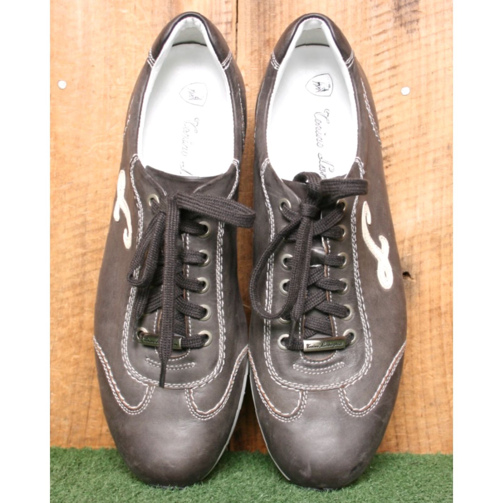 Lamborghini TONINO LAMBORGHINI Smoke Gray Leather Sneakers Men UK 8 US 8.5 Gray Leather Sneaker Size US 8 / EU 41 - 4 Thumbnail