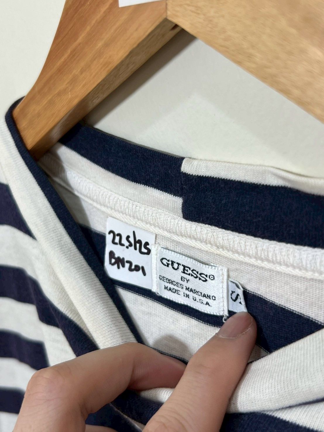 Vintage Vintage 90's Guess Jeans USA Striped shirt bnz01 Size US S / EU 44-46 / 1 - 9 Thumbnail