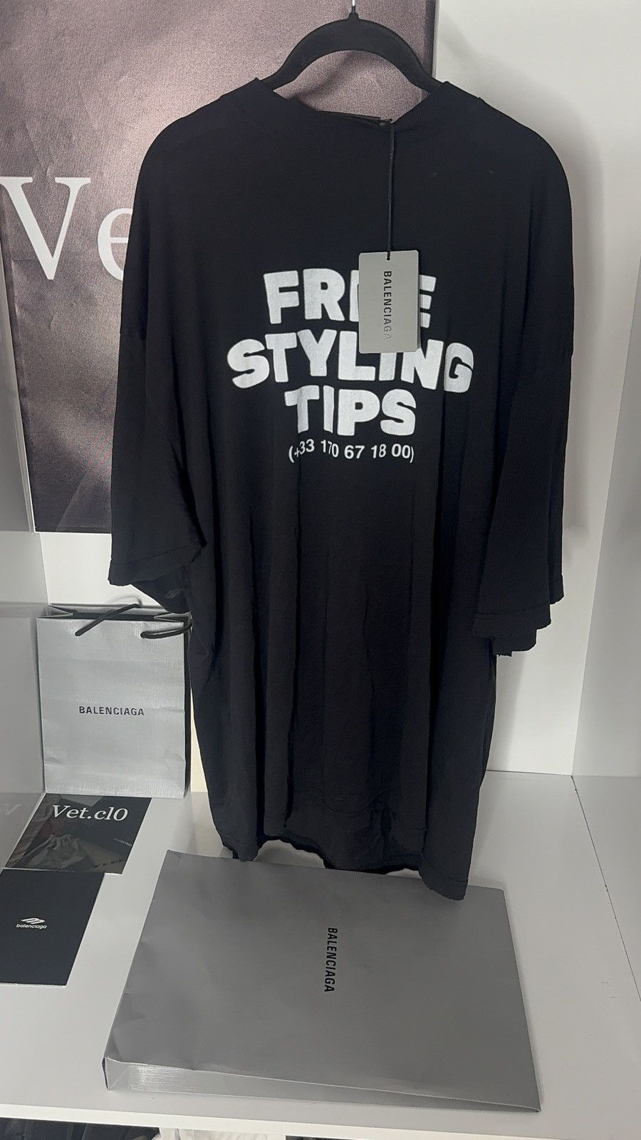 Balenciaga ✅ Balenciaga FRE STYLING TIPS Distressed Black T-Shirt S Size US S / EU 44-46 / 1 - 1 Thumbnail