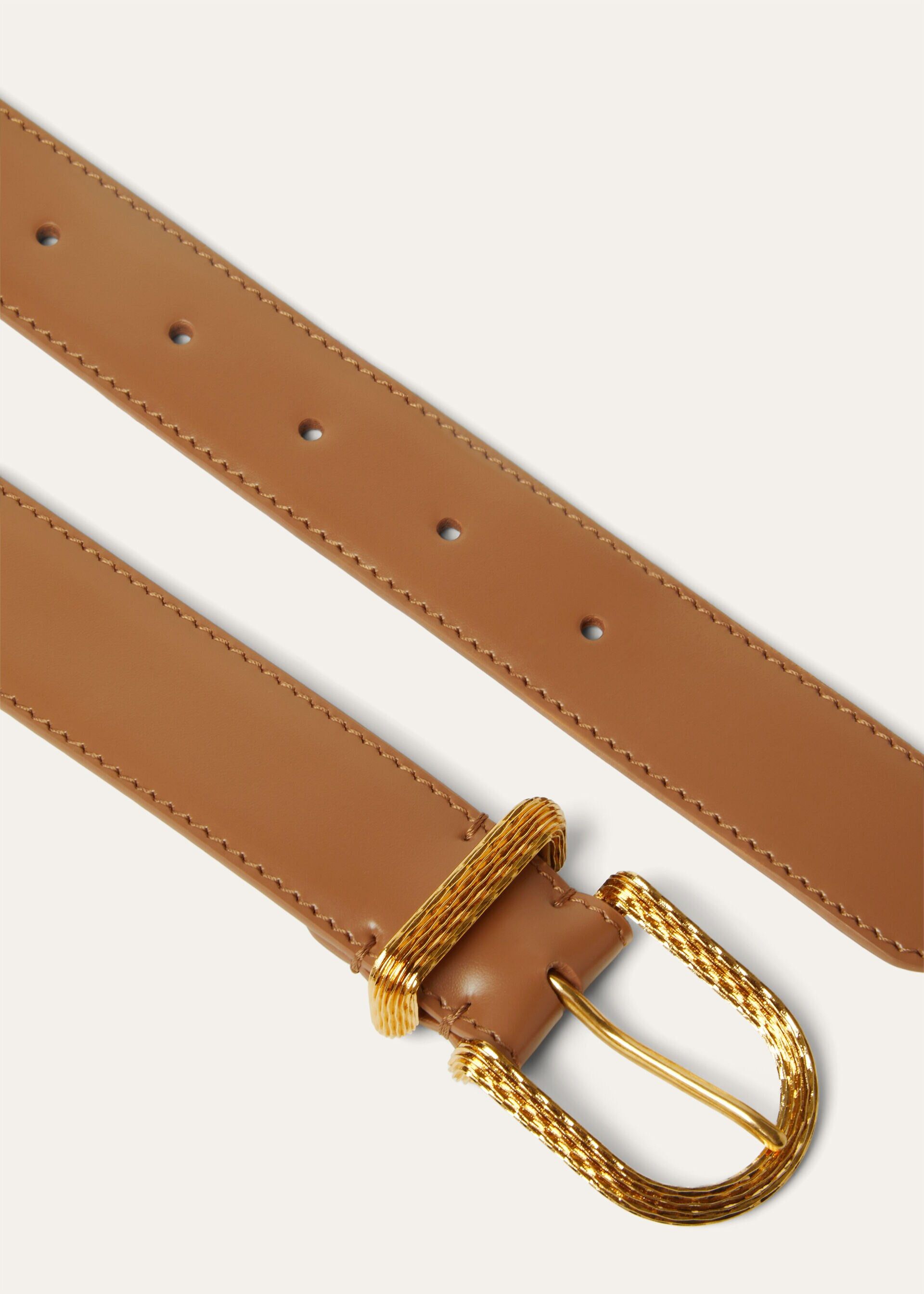 Loro Piana os11x0426 FAR1508 Size: OS / Inlay Belt in Vicuna/Sun Size ONE SIZE - 2 Thumbnail