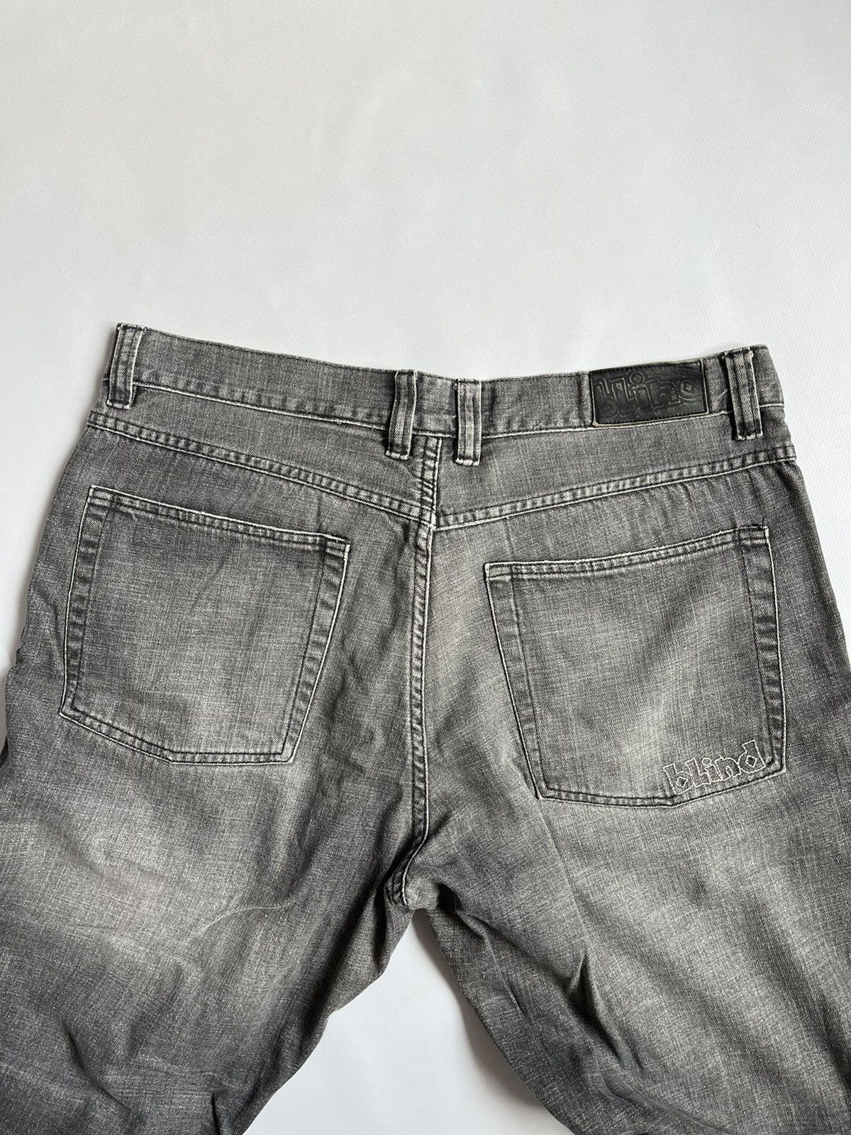 Blind Skateboards × Vintage Blind Skateboards Grey Baggy Distressed Usa Button Pants Size US 36 / EU 52 - 9 Thumbnail