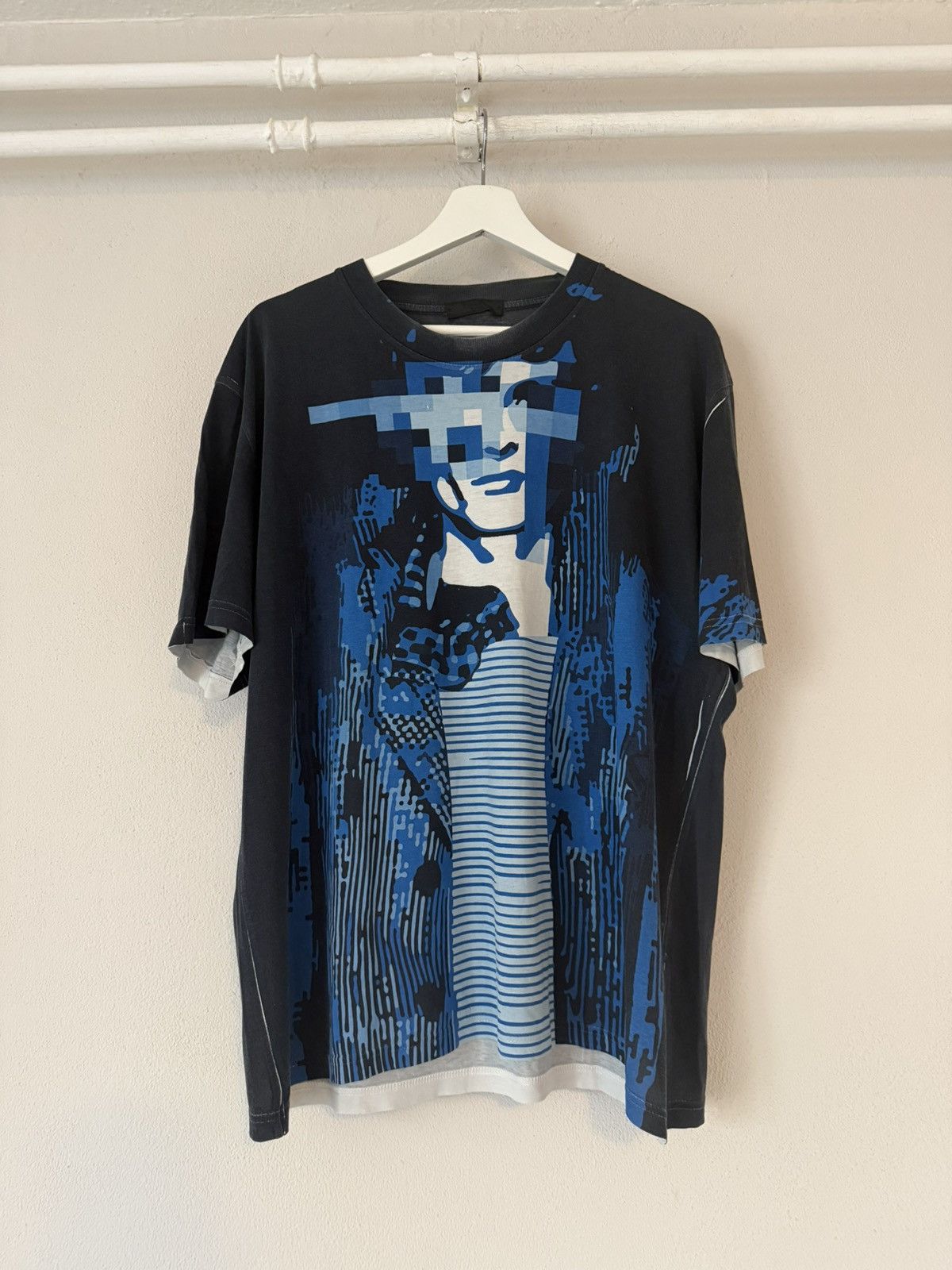 Prada Prada Graphic Cotton T-Shirt with Pixelated Portrait Size US XXL / EU 58 / 5 - 1 Thumbnail