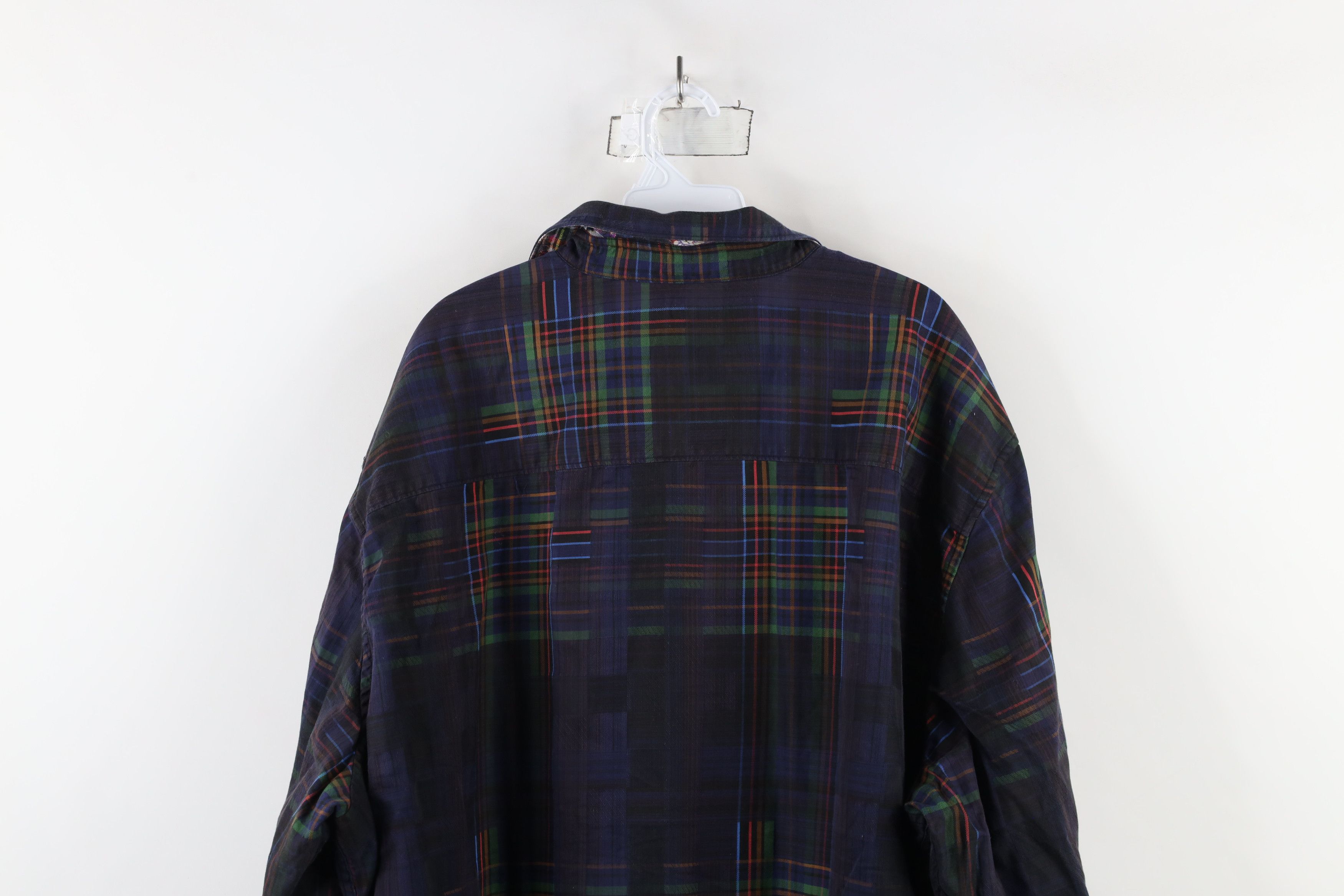 Robert Graham × Vintage Robert Graham Plaid Flower Flip Cuff Collared Button Shirt Size US XXL / EU 58 / 5 - 15 Thumbnail