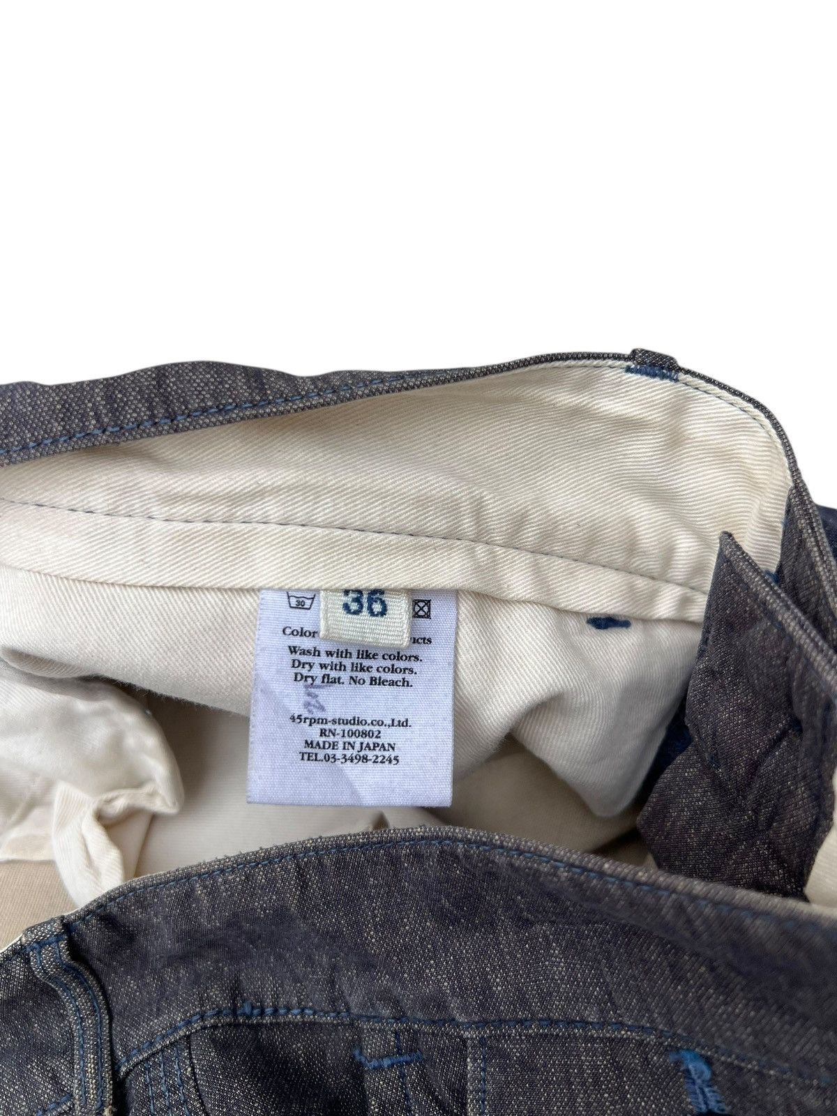 45rpm 45rpm Japan Fade Distressed Loose Trouser Chinos Pant Size US 35 - 20 Thumbnail