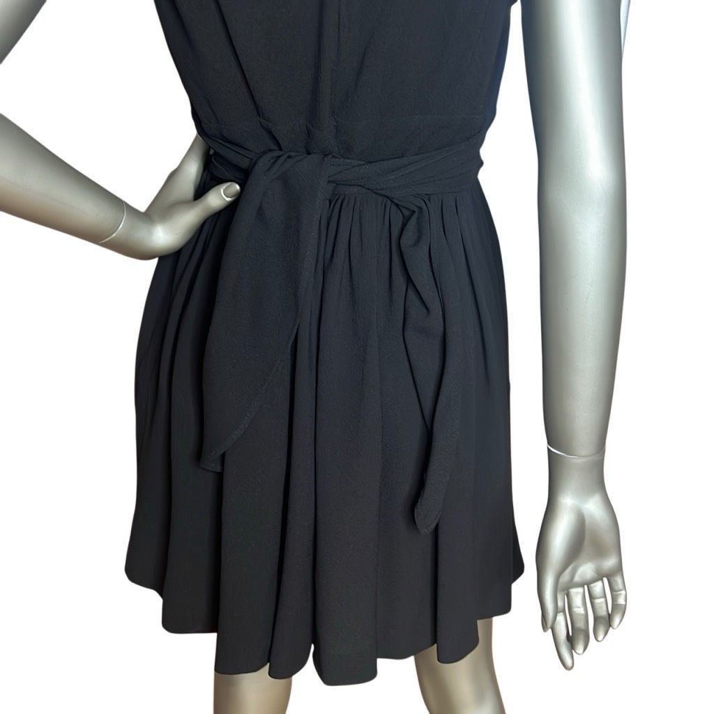 MSGM MSMG Black Sleeveless V-neck Mini Dress (013) Size S / US 4 / IT 40 - 9 Thumbnail