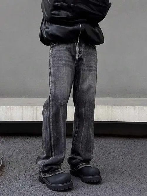 Jean Washed Y2K Avant Garde 90s denim jeans Size US 34 / EU 50 - 1 Thumbnail