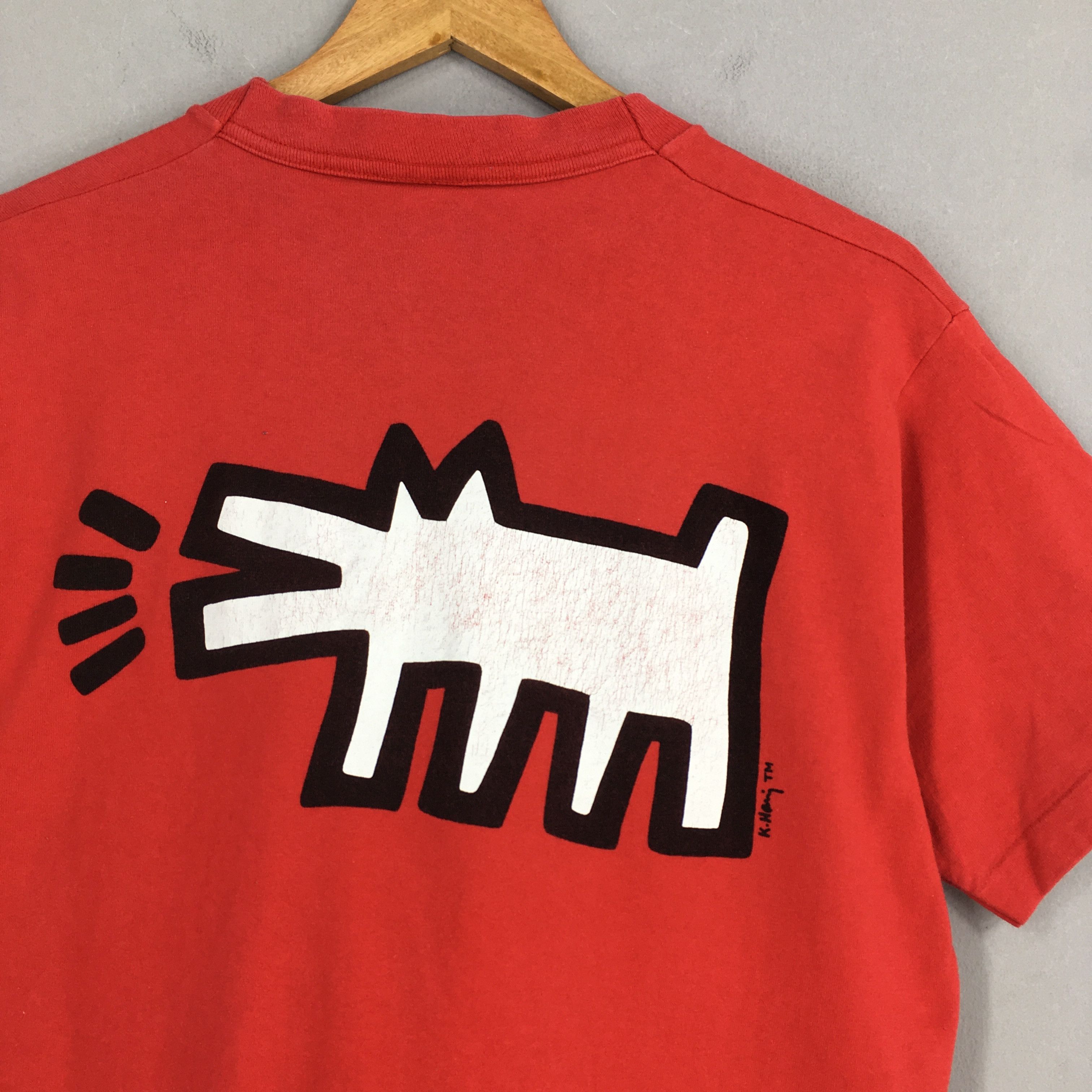 Art Comes First × Keith Haring Vintage 90's Keith Haring Radiant Baby Pop Art Red T shirt M Size US M / EU 48-50 / 2 - 7 Thumbnail