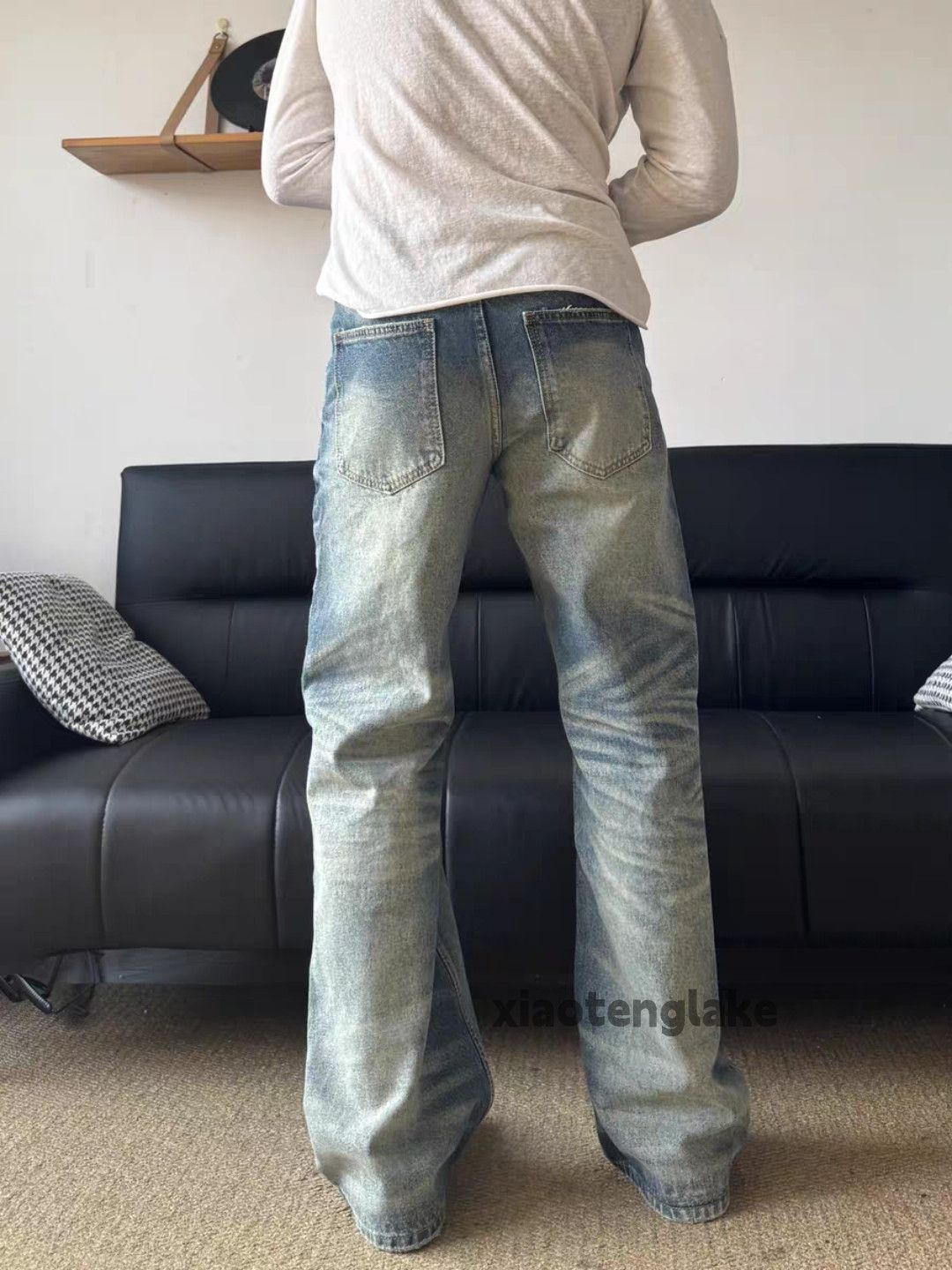 Jean xz vintage distressed faded loose ripped damaged jeans Size US 34 / EU 50 - 9 Thumbnail