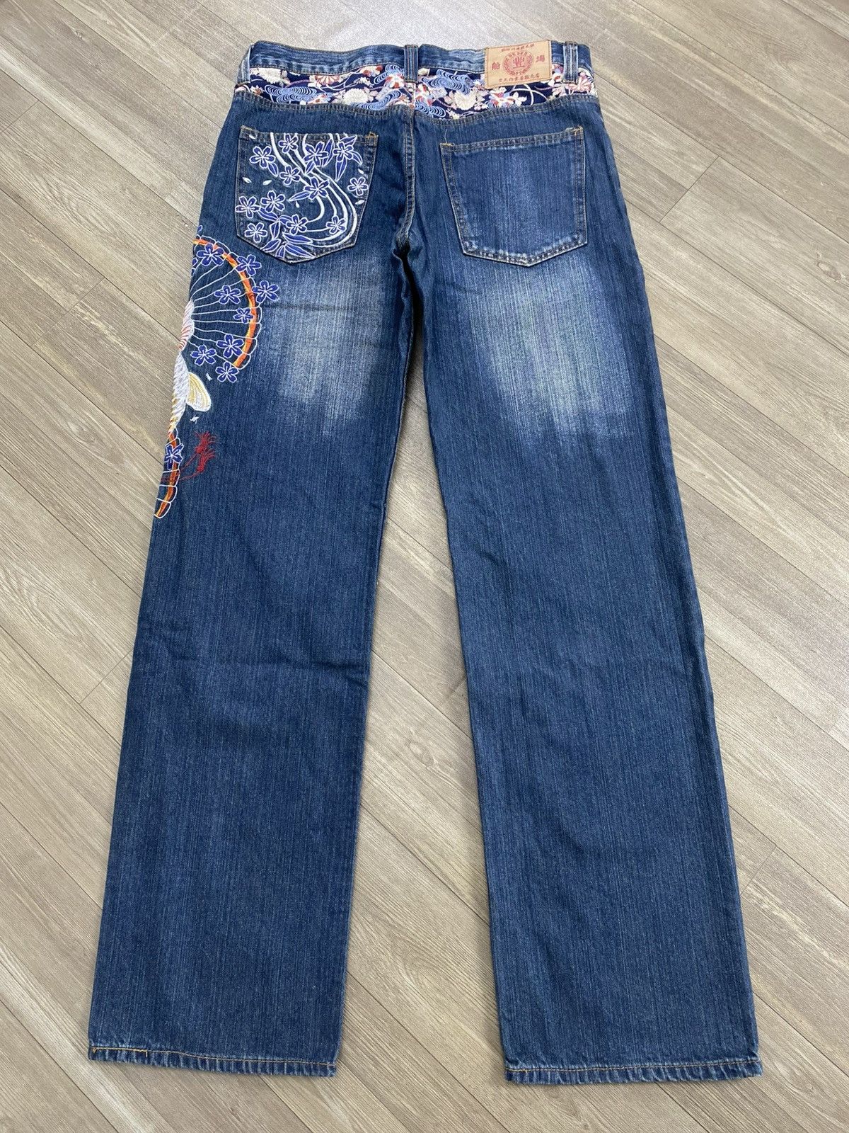 Ed Hardy Vintage Karakuri Tamashi Embroidered Koi Sakura Y2K Jeans Size US 30 / EU 46 - 15 Thumbnail