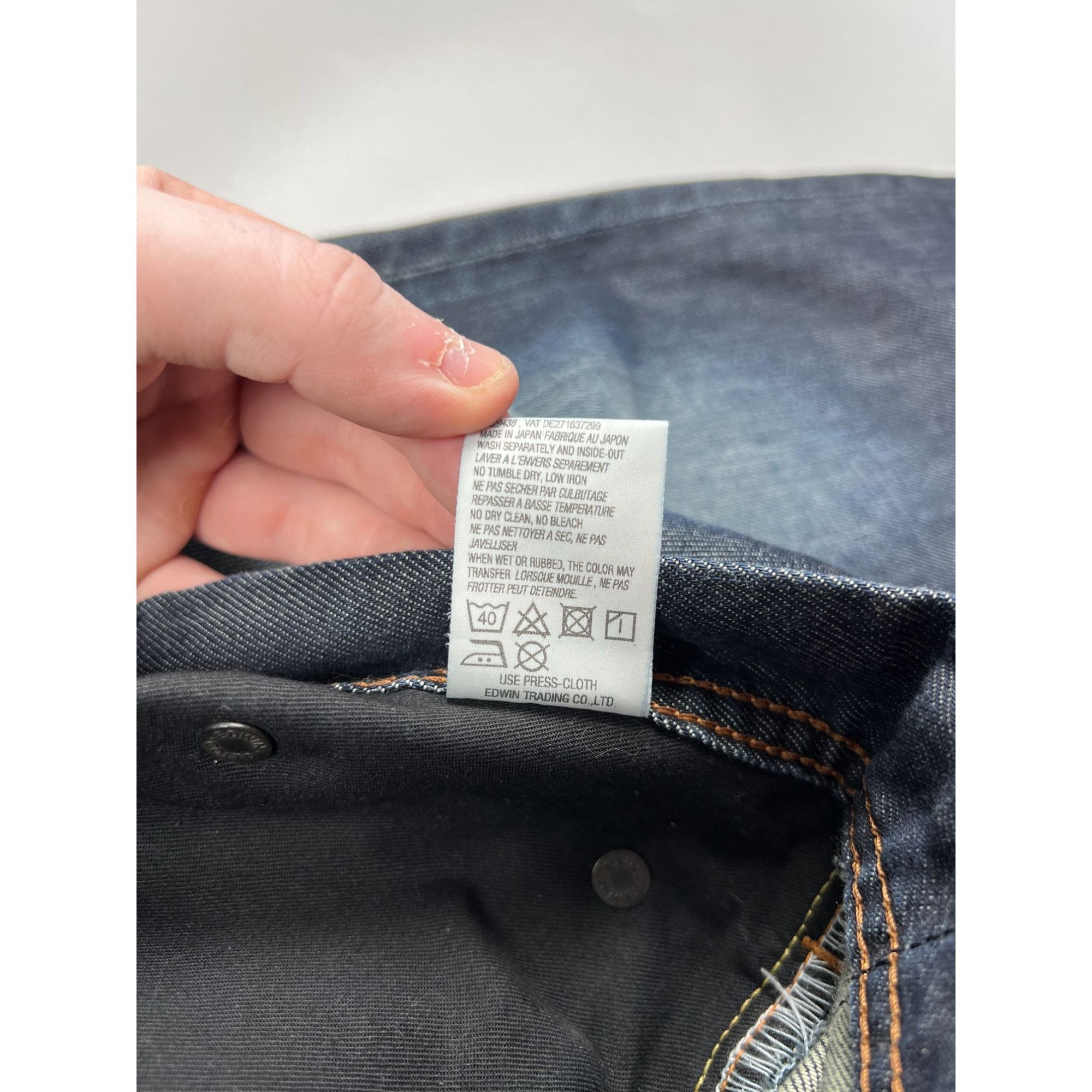 Edwin Edwin SK505S Made in Japan Raw Selvedge Denim Jeans (Y0967) Size US 31 - 12 Thumbnail