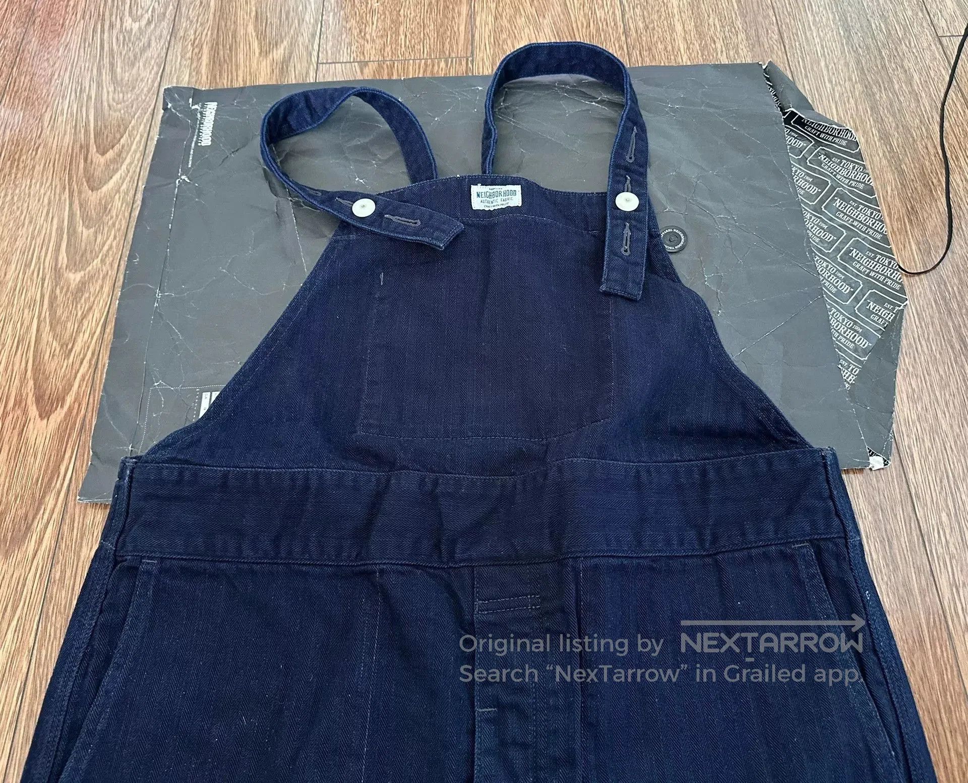Neighborhood blue dye herringbone fabric overalls. Size US 28 / EU 44 - 4 Thumbnail