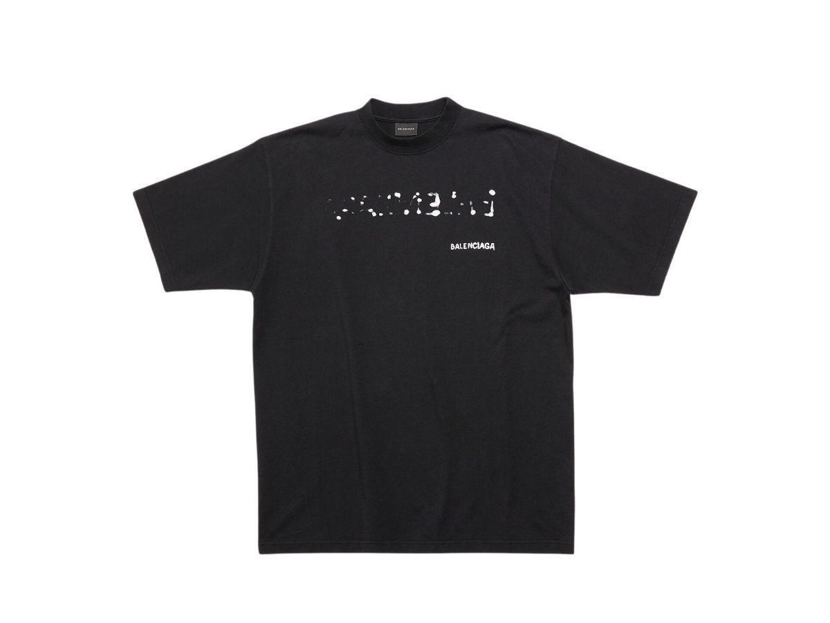 Balenciaga o1srvl11e0326 Hand-Drawn Balenciaga T-Shirt Large Fit Black Size US XL / EU 56 / 4 - 1 Thumbnail