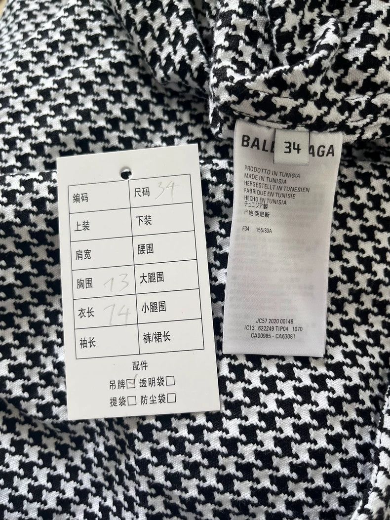 Balenciaga Balenciaga size 34 Lock embroidered houndstooth shirt with Size US M / EU 48-50 / 2 - 5 Thumbnail