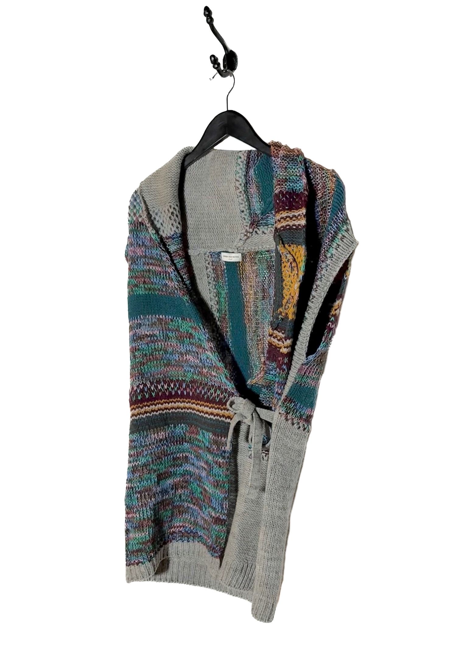 Dries Van Noten Dries Van Noten FW08 Runway Grey Multicolour Wrap Knit Vest Size S / US 4 / IT 40 - 2 Thumbnail