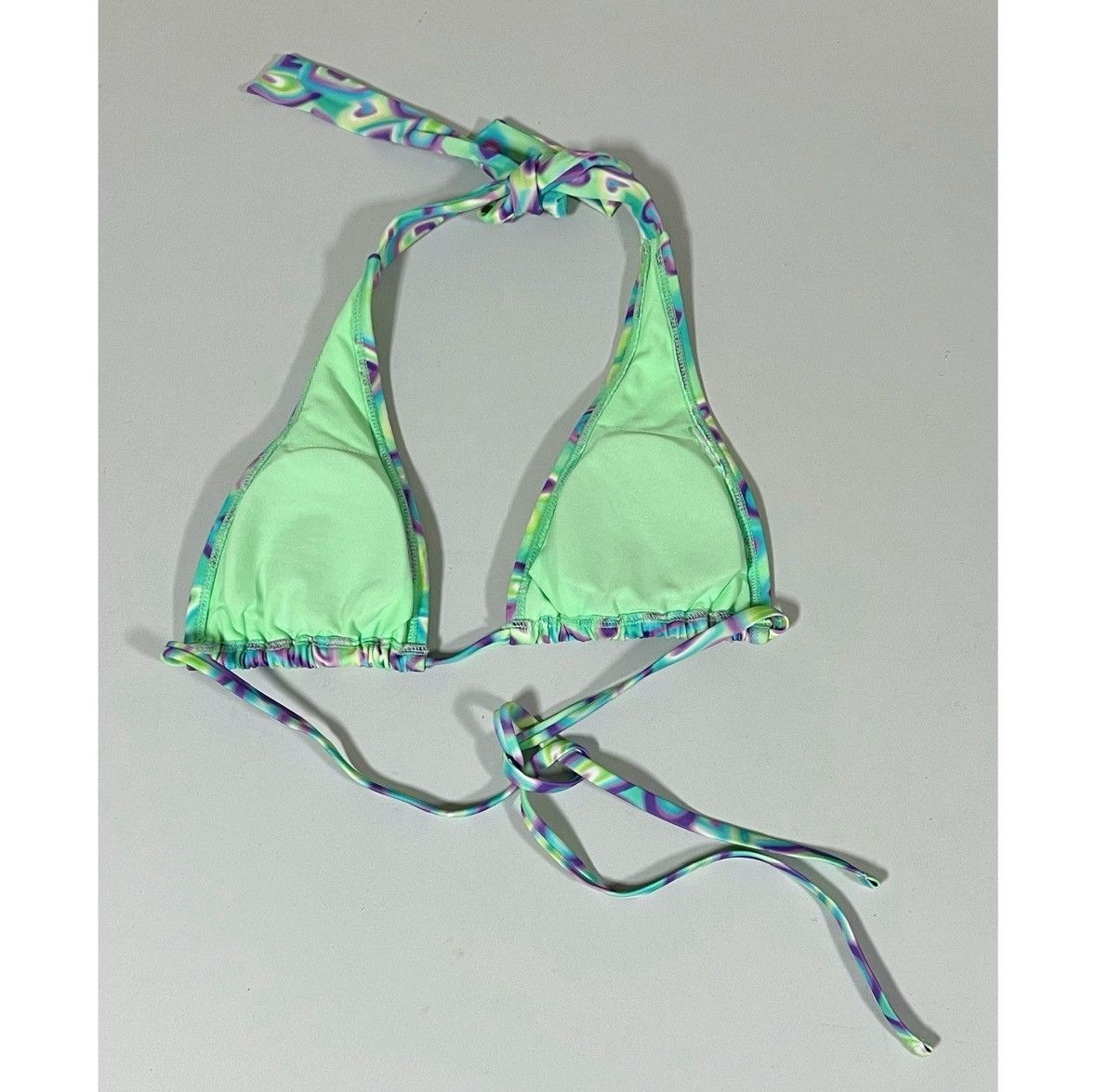 Japanese Brand × Vintage Mint Green Graffiti Airbrush Hearts Bikini Top Size XXS 💜✨ Size XXS / US 00 / IT 34 - 5 Thumbnail
