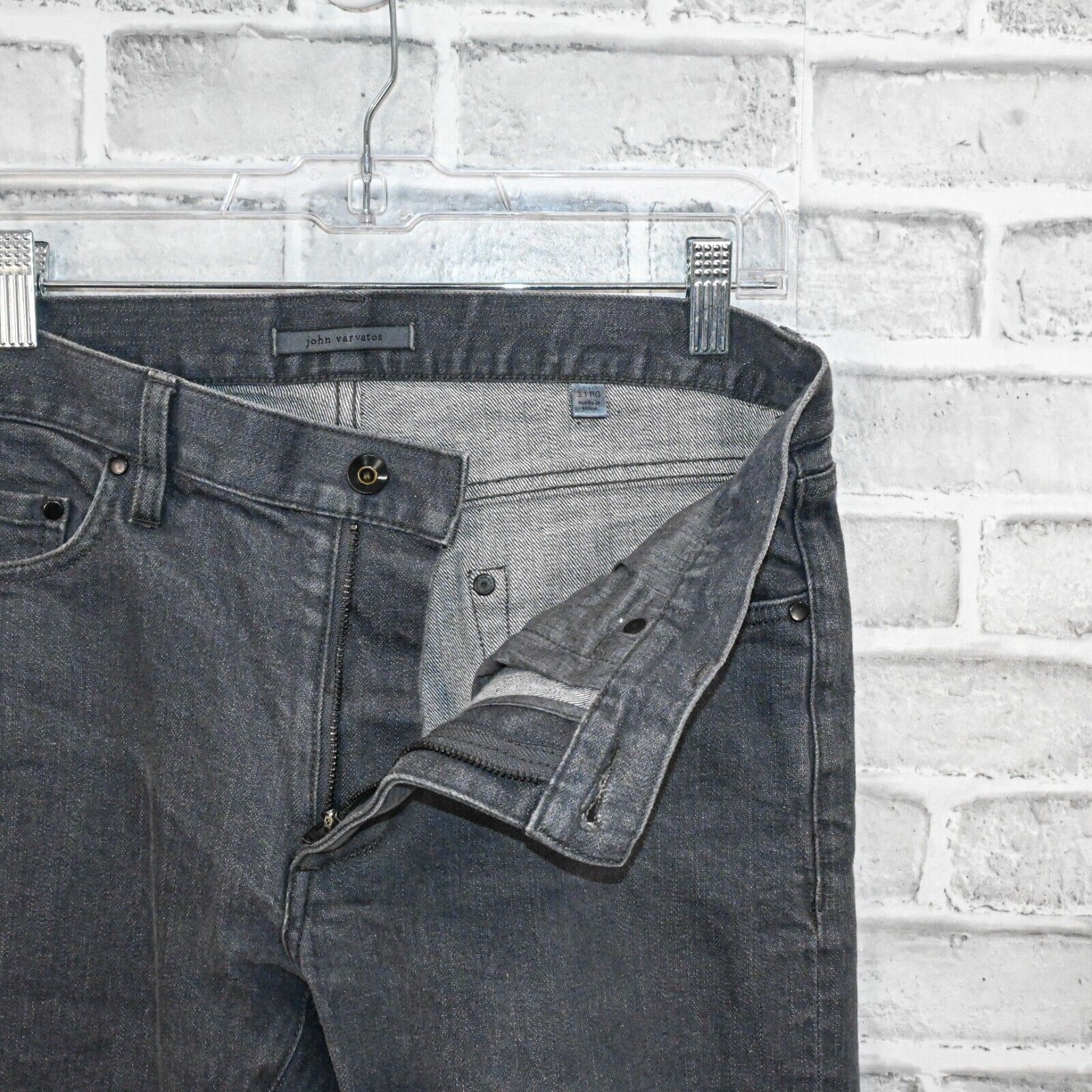 John Varvatos John Varvatos Collection Grey washed denim Jeans skull stud Size US 31 - 3 Thumbnail