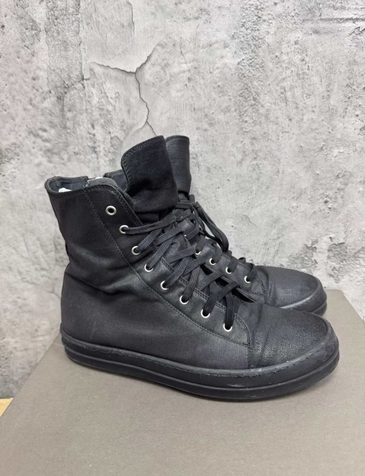 Rick Owens Rick Owens DRKSHDW Waxed Canvas High-Top K37 Size US 9.5 / EU 42-43 - 7 Thumbnail