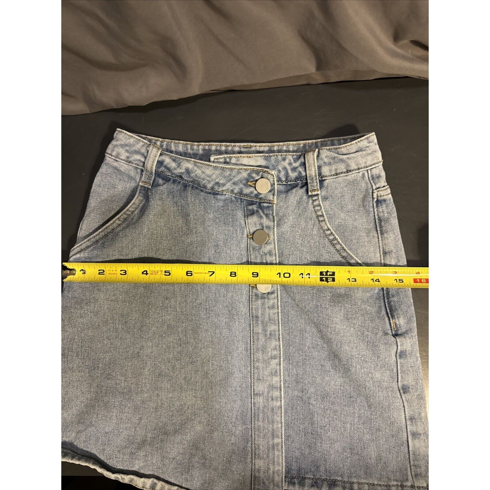 Other Tonlion Asian Mini Skirt Womens Blue Denim Jean A Line Pocke Size 27" / US 4 / IT 40 - 8 Thumbnail