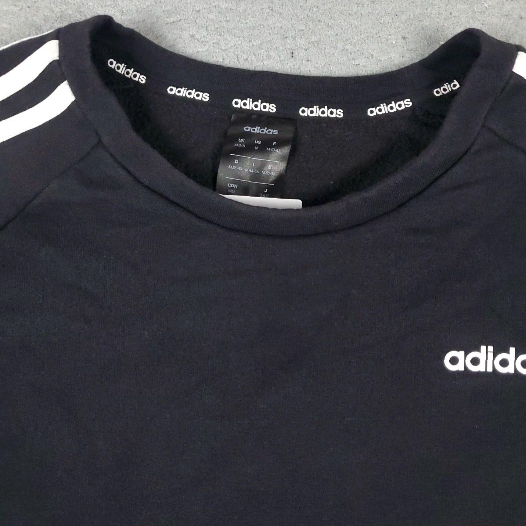 Adidas Adidas Sweater Womens Medium Black Pullover Crew Neck Long Sleeve Cotton Blend Womens Size M / US 6-8 / IT 42-44 - 2 Thumbnail