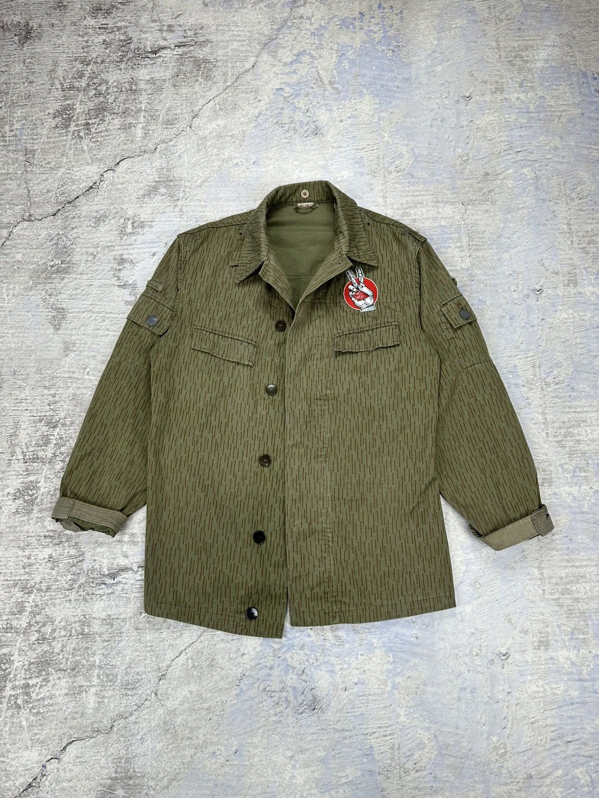Vintage Vintage Rain Camo jacket military olive green embroidered Size US M / EU 48-50 / 2 - 6 Thumbnail