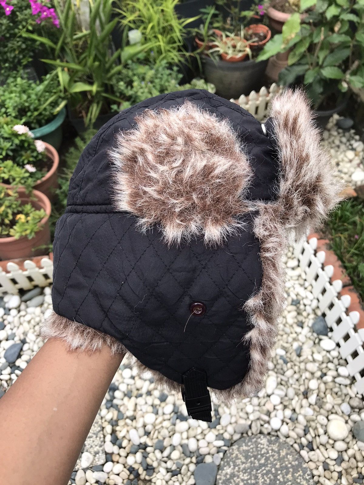 Other AUTHENTIC FUR TRIM WINTER TRAPPER HAT WITH EAR WARMER FLAPS Size ONE SIZE - 1 Thumbnail
