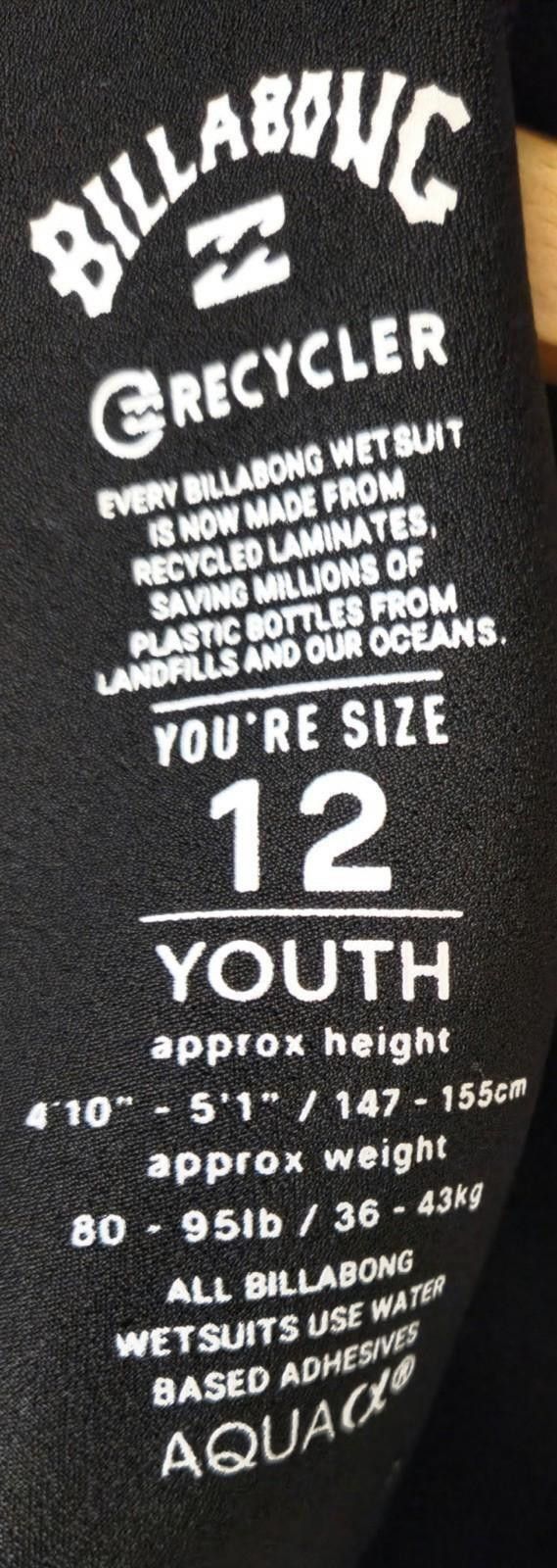 Billabong Billabong Youth Absolute 2mm Shorty Wetsuit Size 12 Size ONE SIZE - 7 Thumbnail
