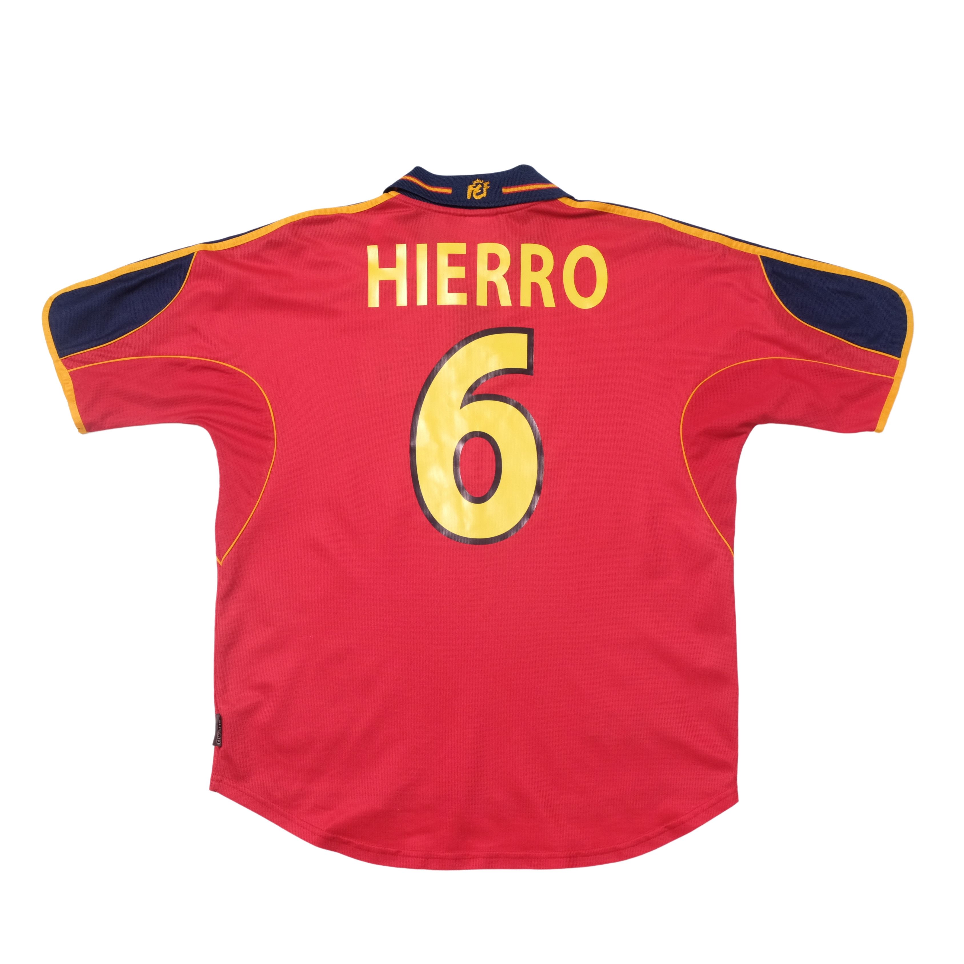 Adidas 1999/02 Spain Home Shirt Adidas Hierro (M) Size US M / EU 48-50 / 2 - 1 Thumbnail