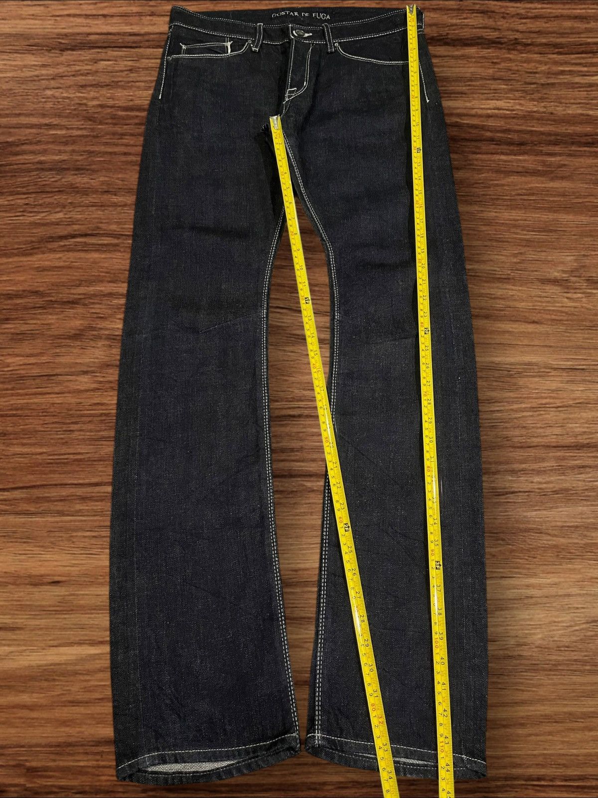 GOSTAR DE FUGA × If Six Was Nine × Le Grande Bleu (L.G.B.) Japanese Gostar De Fuga Dark Washed Selvedge Button Fly Jean Size US 32 / EU 48 - 14 Thumbnail