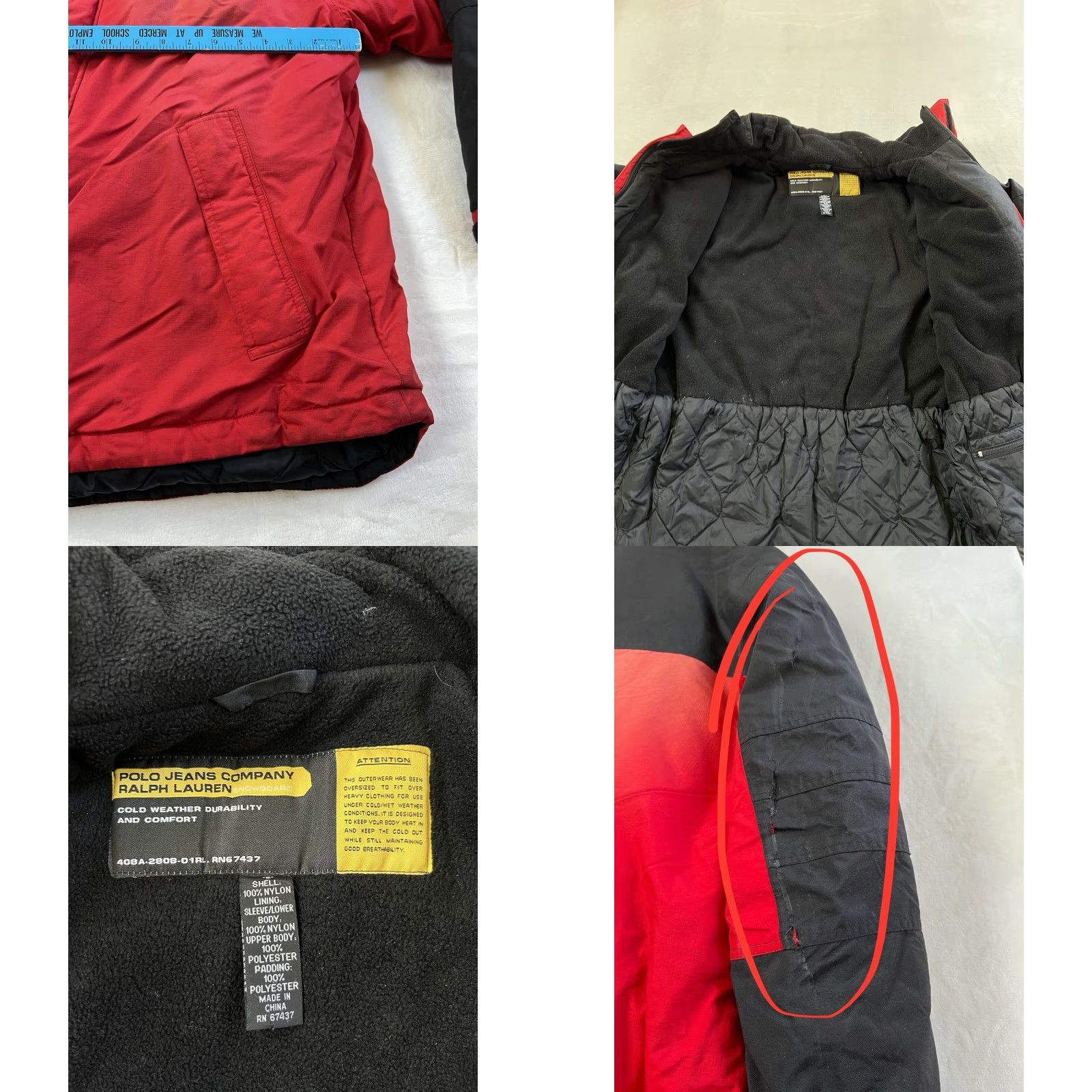 Ralph Lauren VINTAGE Ralph Lauren Polo Jeans Co. Jacket Mens Puffer XL Red Ski 90s Winter Outdoor Mens Size US XL / EU 56 / 4 - 8 Thumbnail