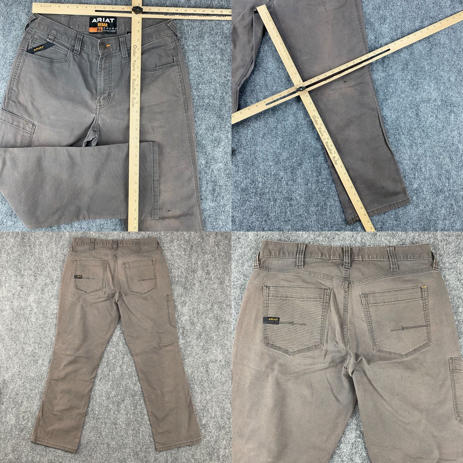 Ariat Ariat Rebar M4 Pants Mens 32 x 30 Gray Canvas Straight Utility Work Durastretch Size US 32 / EU 48 - 8 Thumbnail