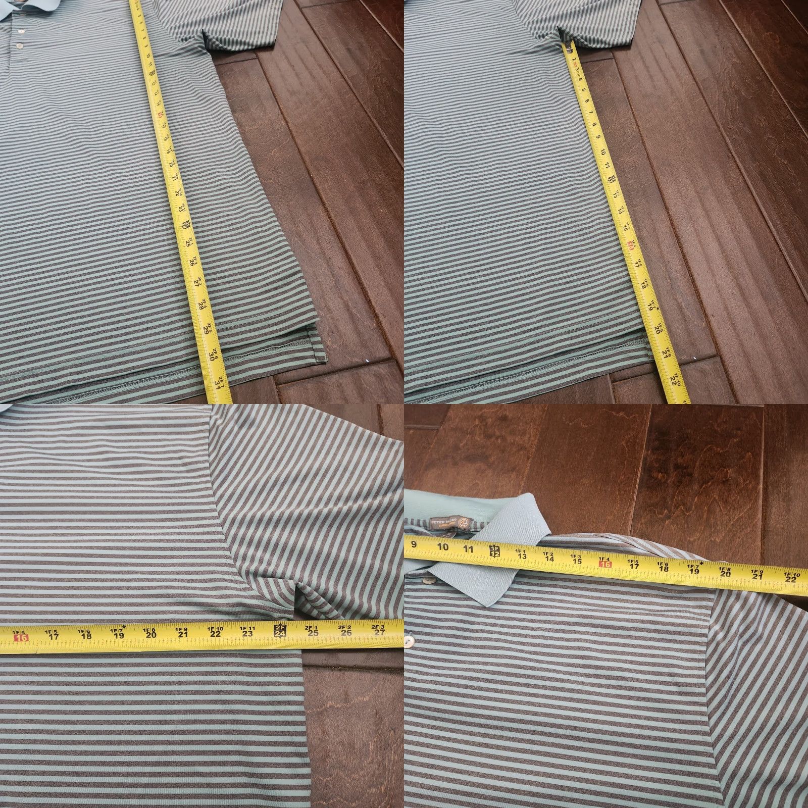 Peter Millar Peter Millar Summer Comfort Shirt Mens XL Turquoise Striped Polo Golf Atheisure Shirt Size US XL / EU 56 / 4 - 8 Thumbnail