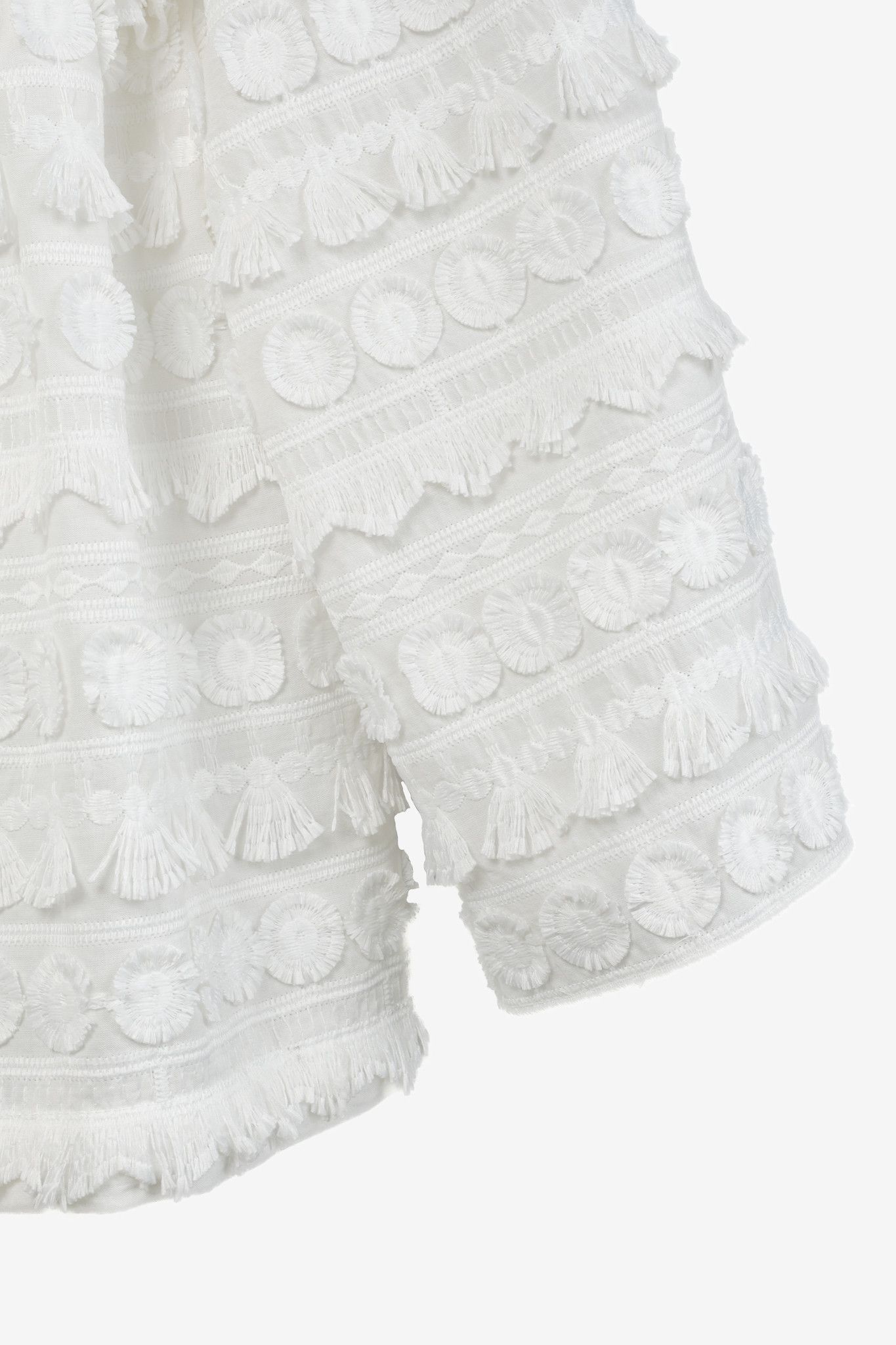 SMYTHE Smythe Ivory 3D-Embroidered A-Line Blouse Size S / US 4 / IT 40 - 5 Thumbnail