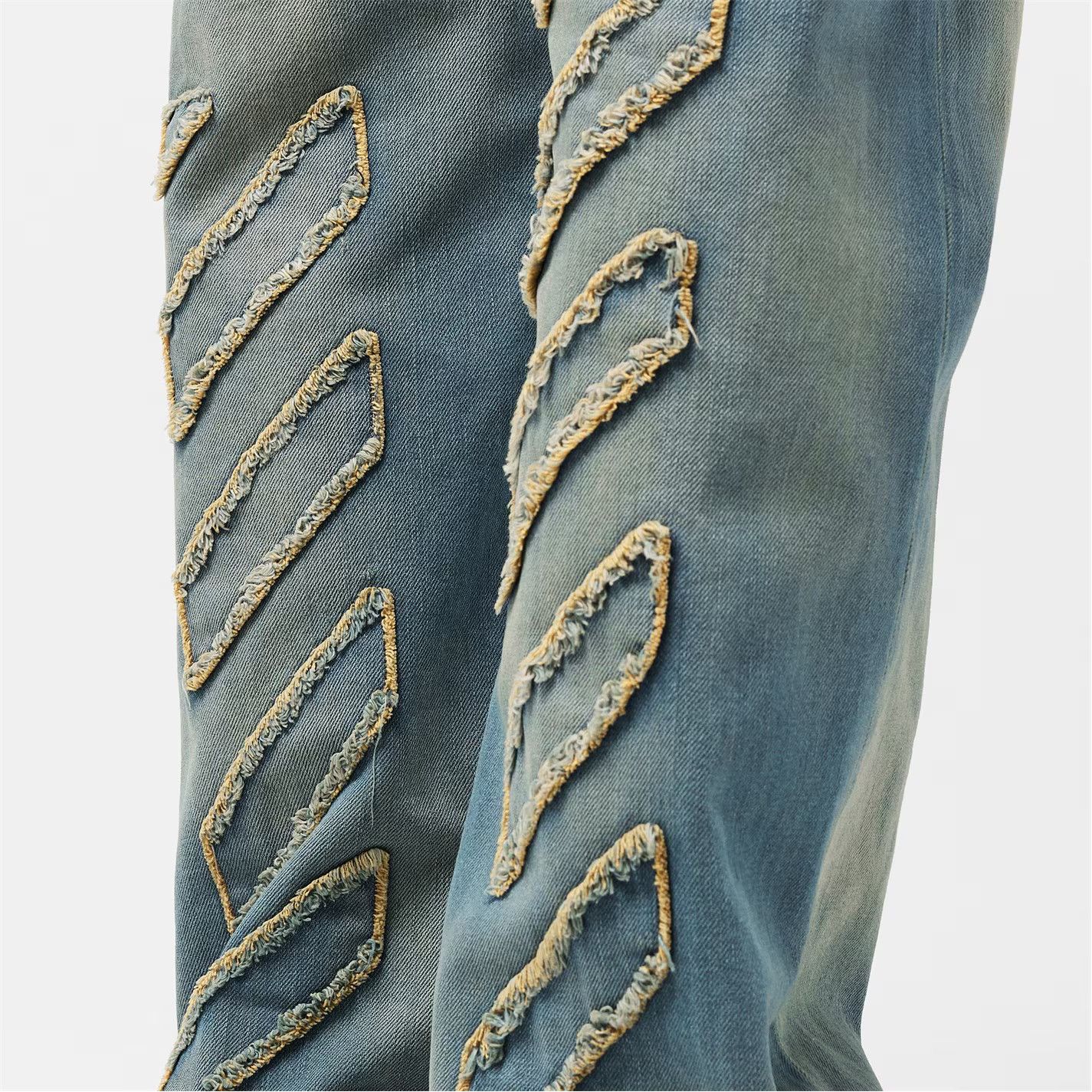 Off-White o1g2r1mq0326 Patch Wide Leg Jeans in Blue Size US 32 / EU 48 - 5 Thumbnail
