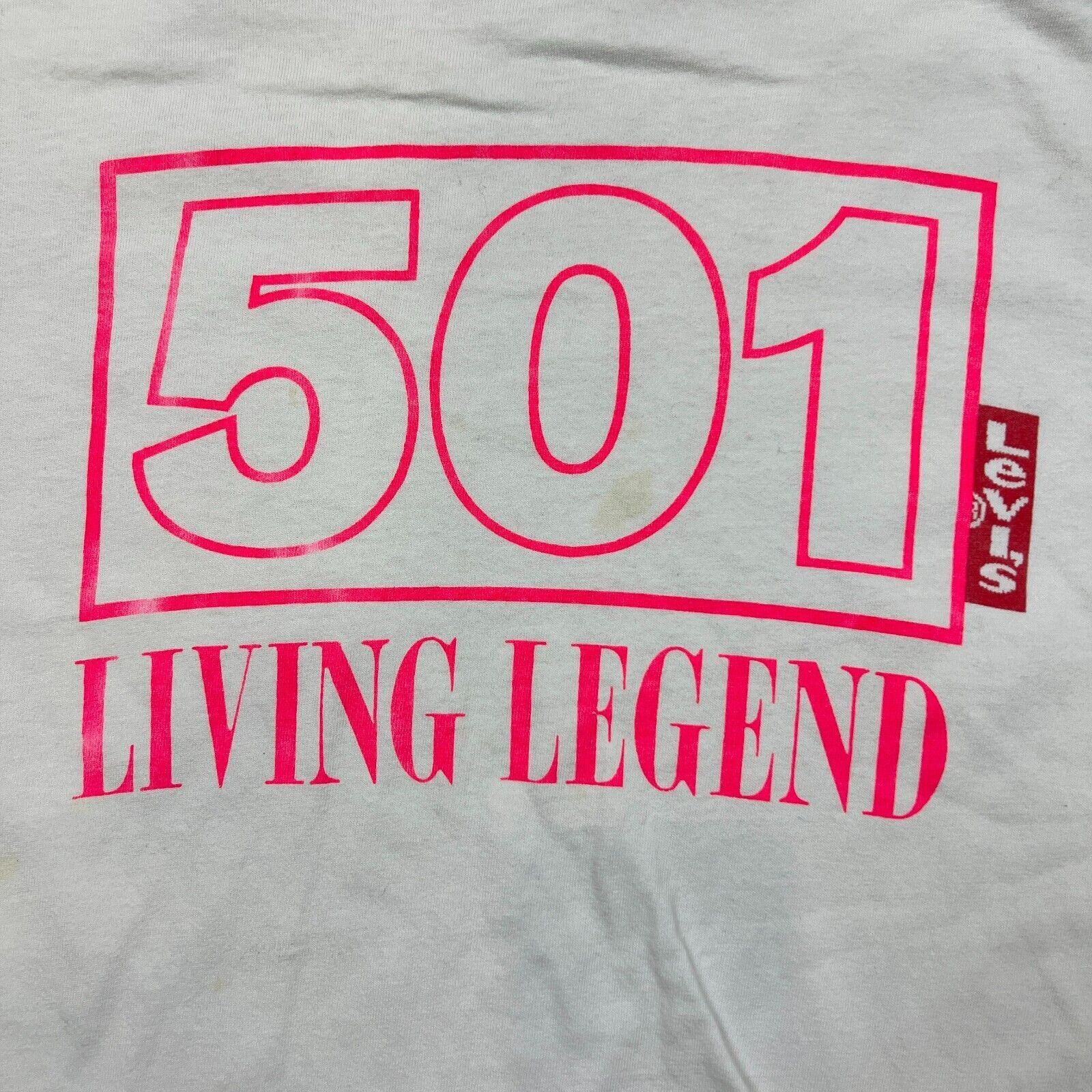 Levi's × Vintage Vintage 90s Levi's Small 501 Living Legend Spell Out Tee Size US S / EU 44-46 / 1 - 3 Thumbnail