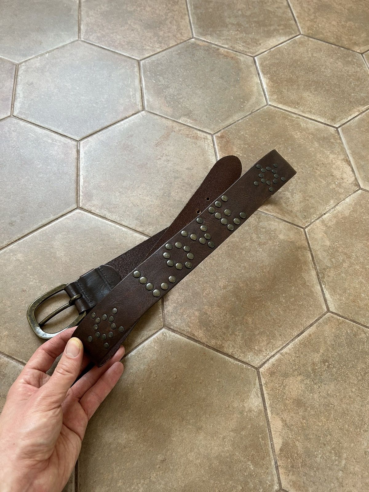 Other VINTAGE LEATHER BELT Japanese Size ONE SIZE - 5 Thumbnail
