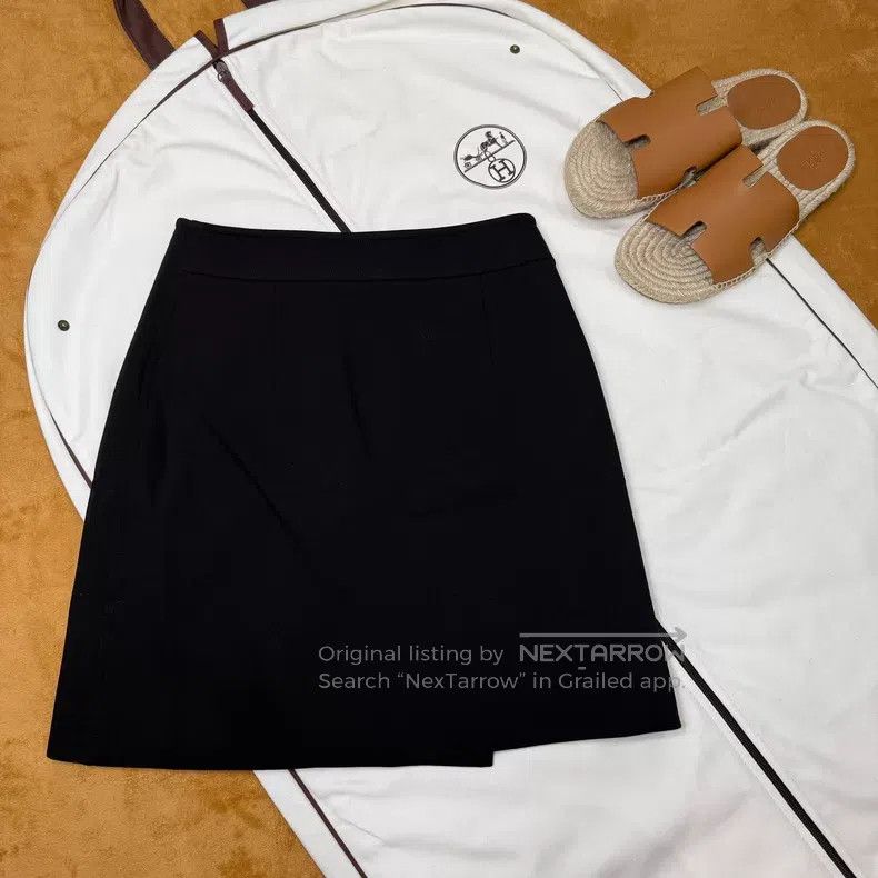 Hermes Hermes Black Stud Denim Short Skirt Size 42" / US 20 - 2 Thumbnail