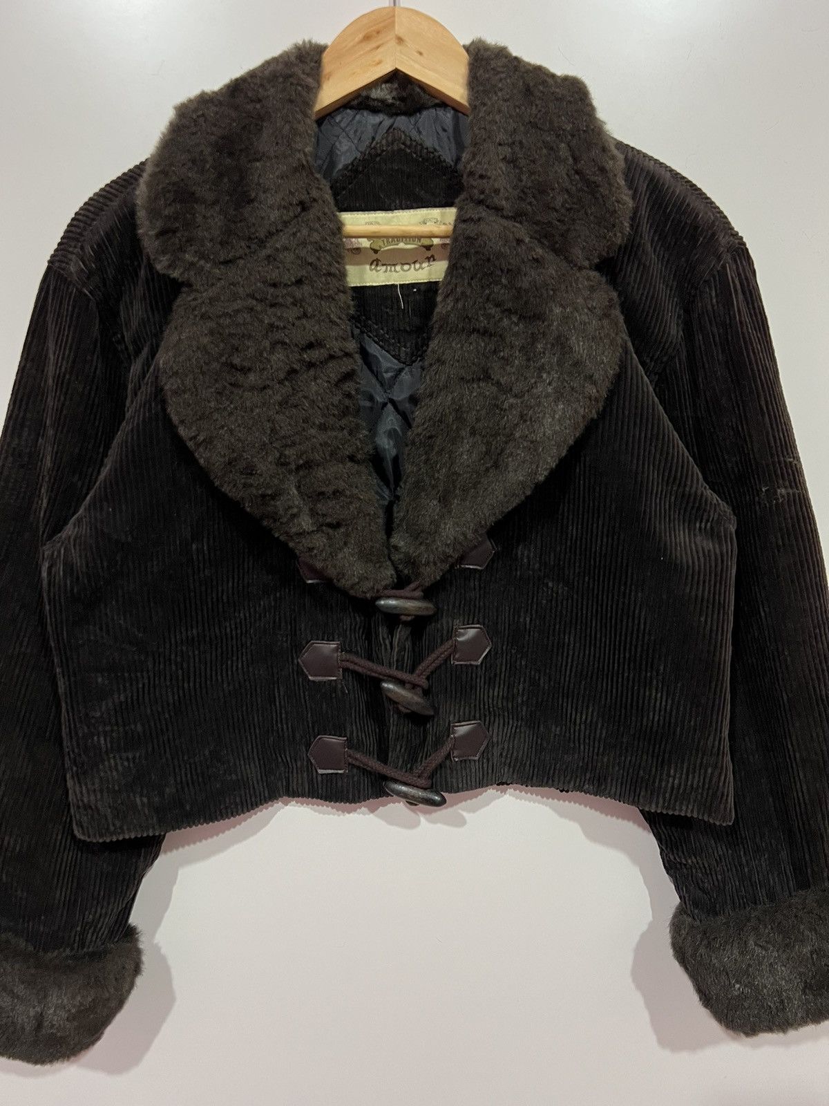 Japanese Brand × Other 🔥 AMOUR FUR COLLAR CROPED CORDUROY JACKET Size M / US 6-8 / IT 42-44 - 4 Thumbnail