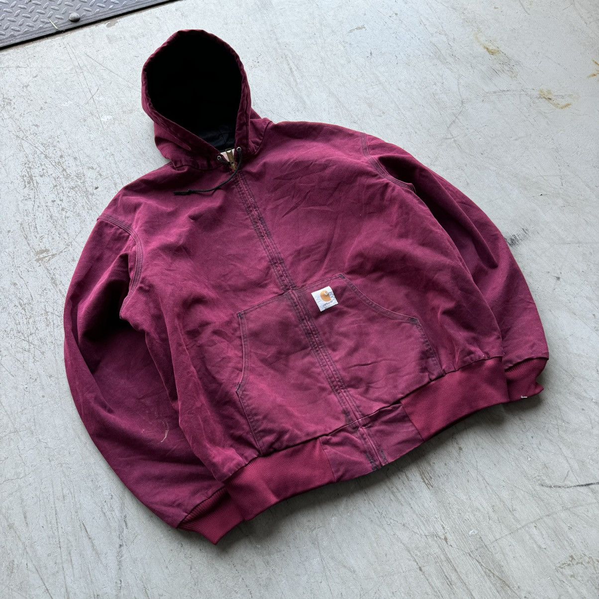 Carhartt × Vintage Vintage Carhartt Purple Faded Distressed Jacket Hooded Size US XXL / EU 58 / 5 - 2 Thumbnail
