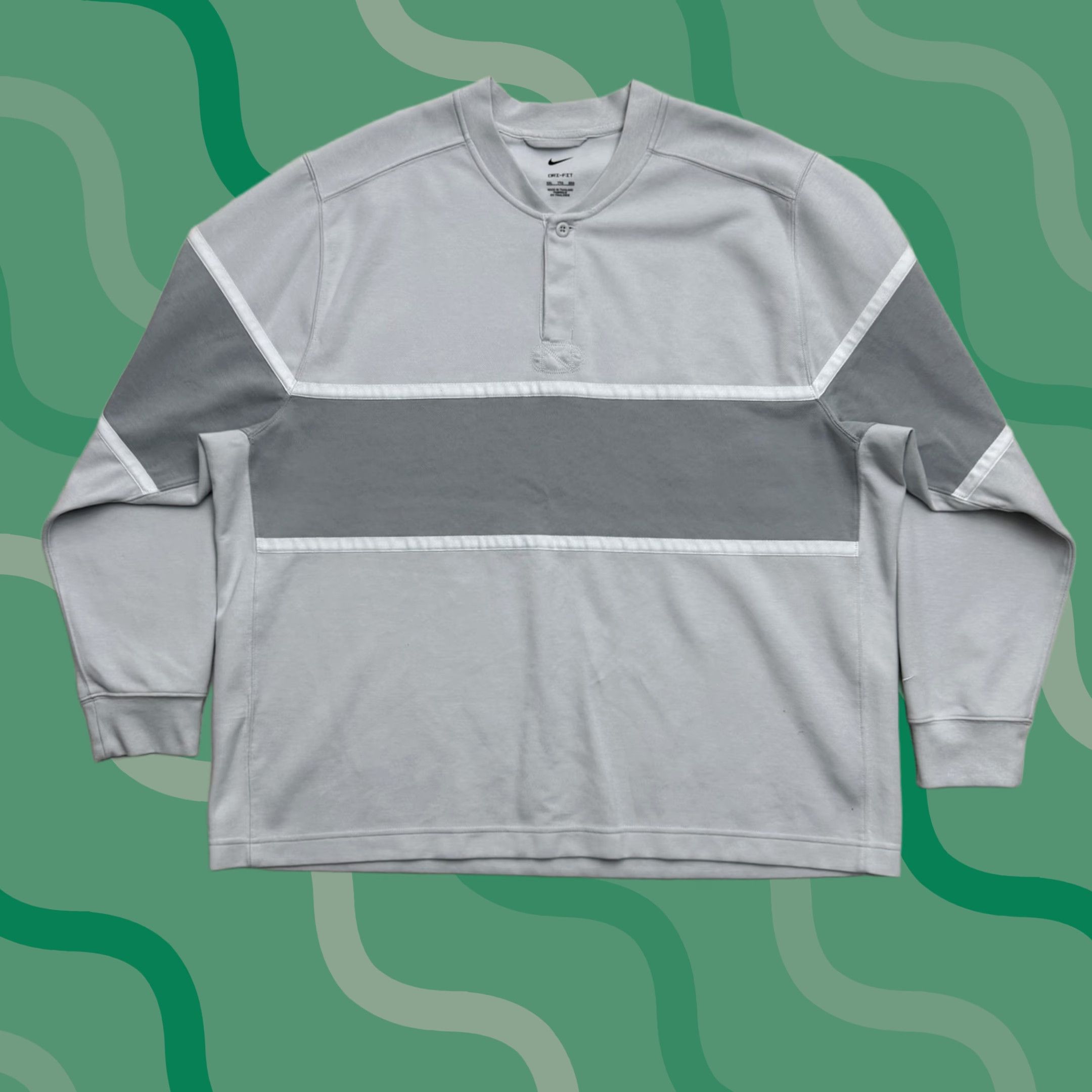 Nike Nike Dri-FIT Henley Shirt Mens 2XL Gray Colorblock Rugby Athletic Preppy Heavy Size US XXL / EU 58 / 5 - 1 Thumbnail