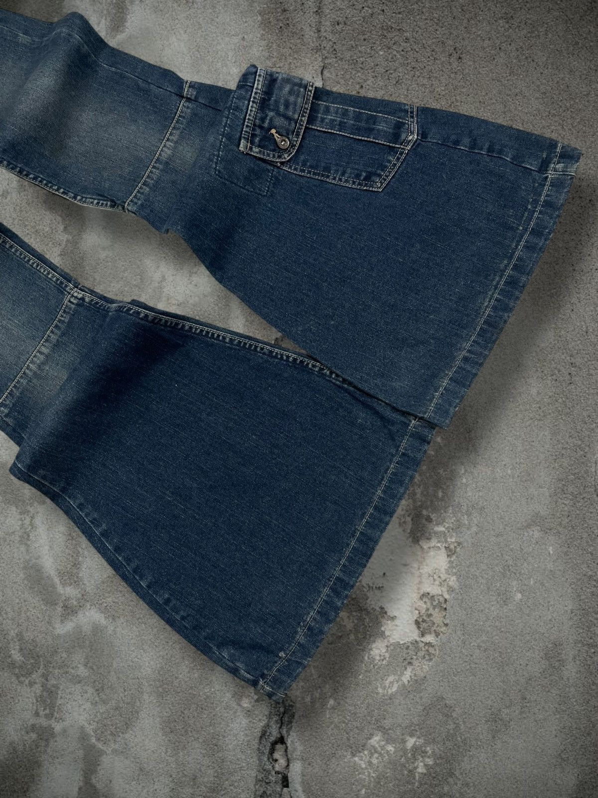 Japanese Brand Vintage 1990s Japan Designer Silver Big Bootcut Denim Size US 26 / EU 42 - 5 Thumbnail
